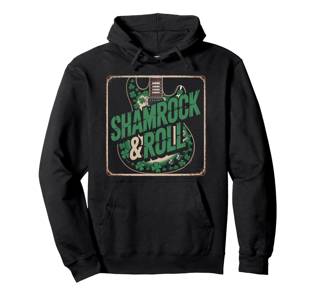 St Patricks Day Shamrock Roll Guitar Hoodie - Aesthetic Graphic Men Women - T-Shirt, Sweatshirt, Hoodie