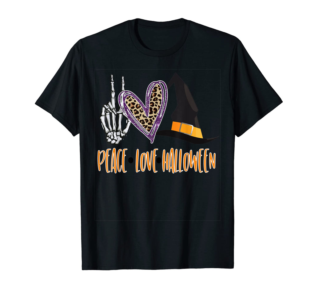 Peace Love Halloween T-Shirt - Casual Everyday Wear Men Women - T-Shirt, Sweatshirt, Hoodie