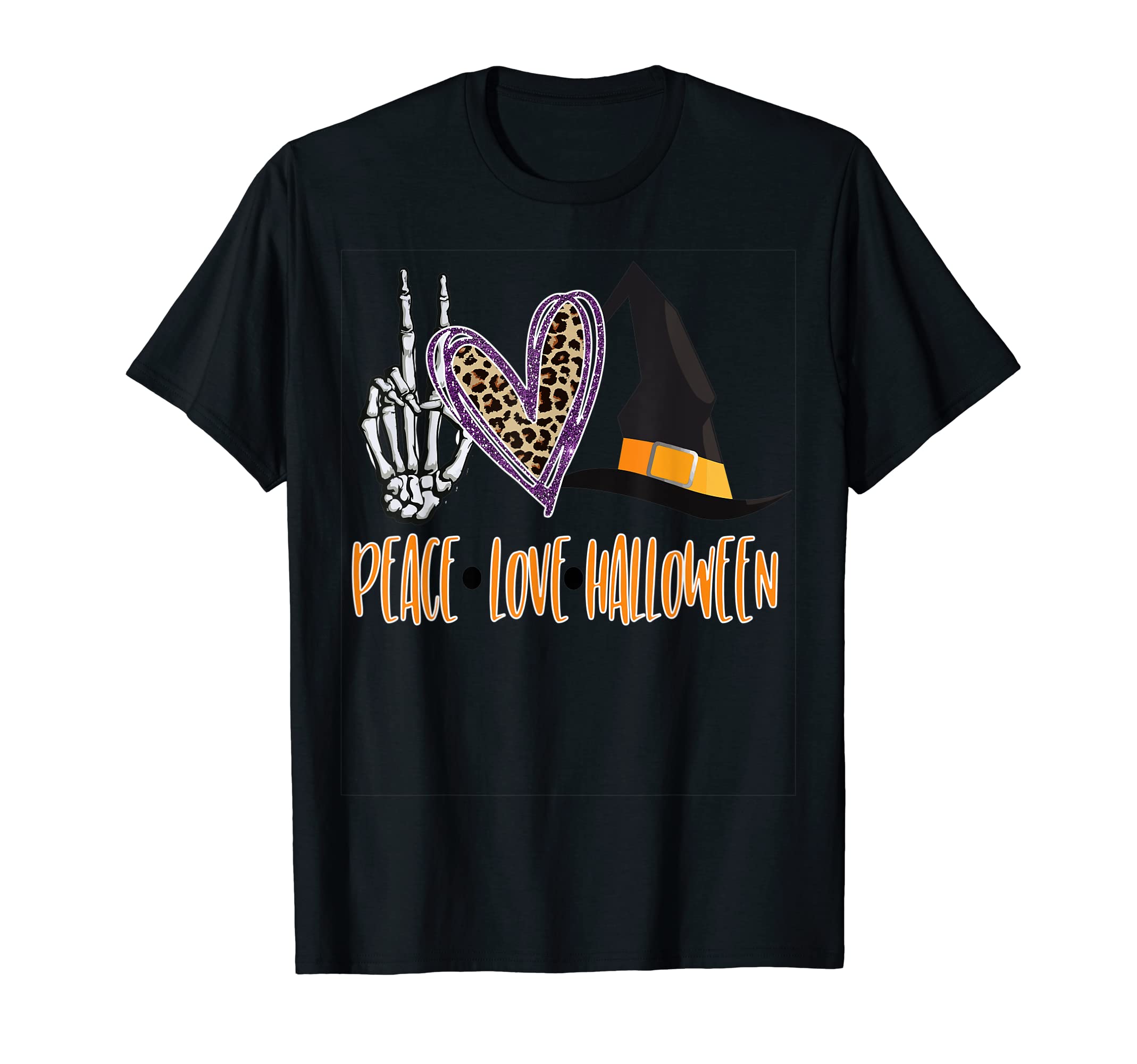 Peace Love Halloween T-Shirt - Casual Everyday Wear Men Women - T-Shirt, Sweatshirt, Hoodie