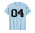 Number 04 Four Varsity Distressed Sport T-Shirt - Trendy Graphic Men Women - T-Shirt, Sweatshirt, Hoodie