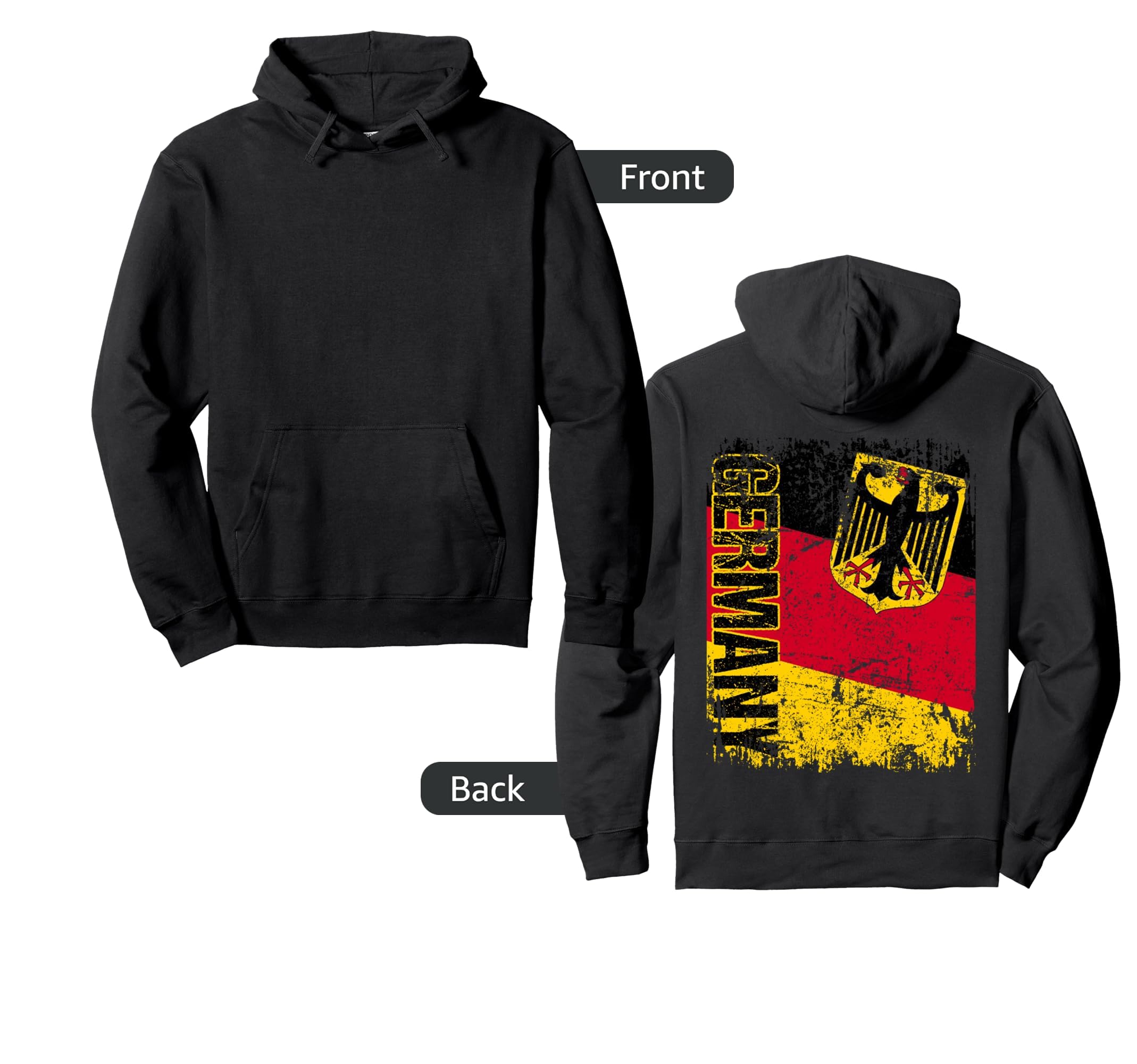 Germany Flag Distressed Germany Hoodie - Trendy Graphic Men Women - T-Shirt, Sweatshirt, Hoodie