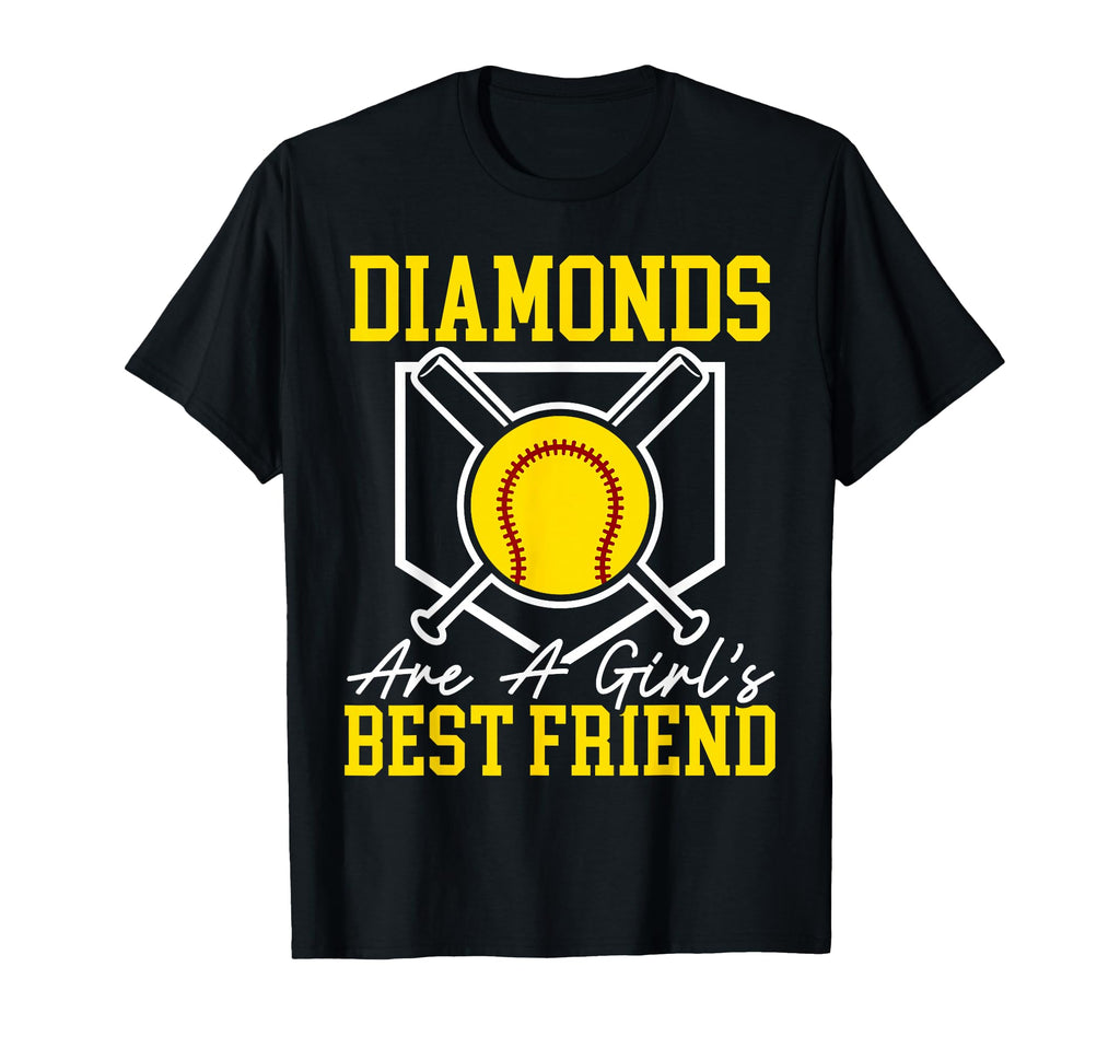 Diamonds Are Best Friend Softball T-Shirt - Minimalist Print for Adults - T-Shirt, Sweatshirt, Hoodie