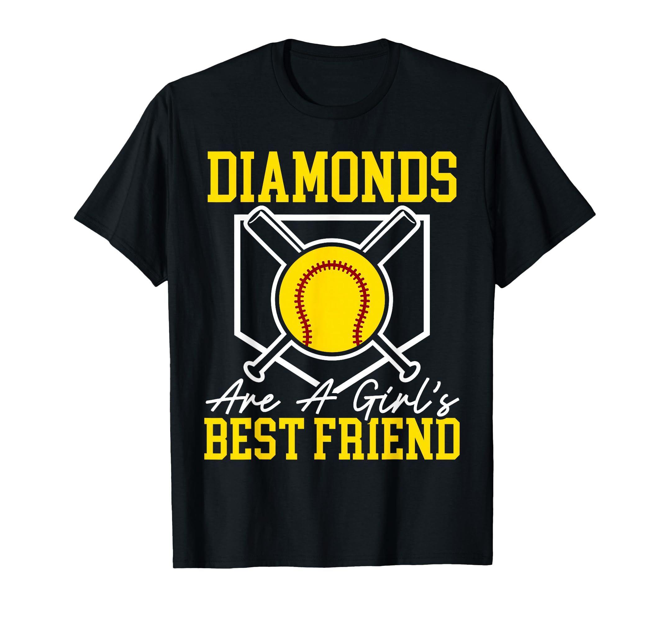 Diamonds Are Best Friend Softball T-Shirt - Minimalist Print for Adults - T-Shirt, Sweatshirt, Hoodie