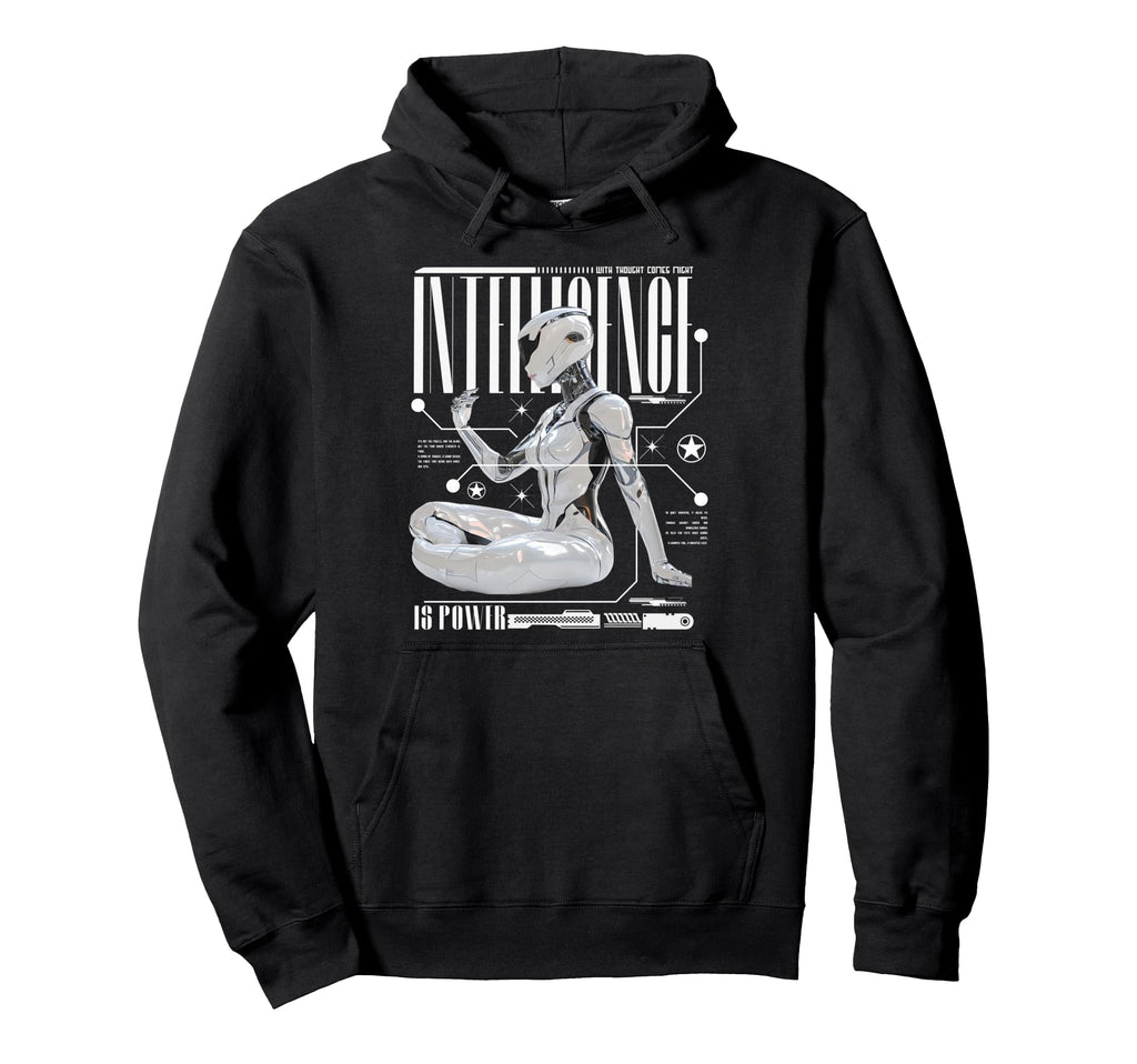 Y2K Robot Bold Urban Graffiti Aesthetic Hoodie - Unique Graphic Unisex - T-Shirt, Sweatshirt, Hoodie