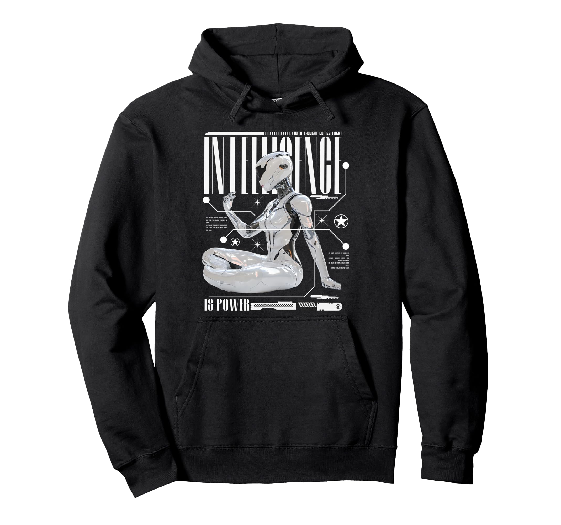 Y2K Robot Bold Urban Graffiti Aesthetic Hoodie - Unique Graphic Unisex - T-Shirt, Sweatshirt, Hoodie