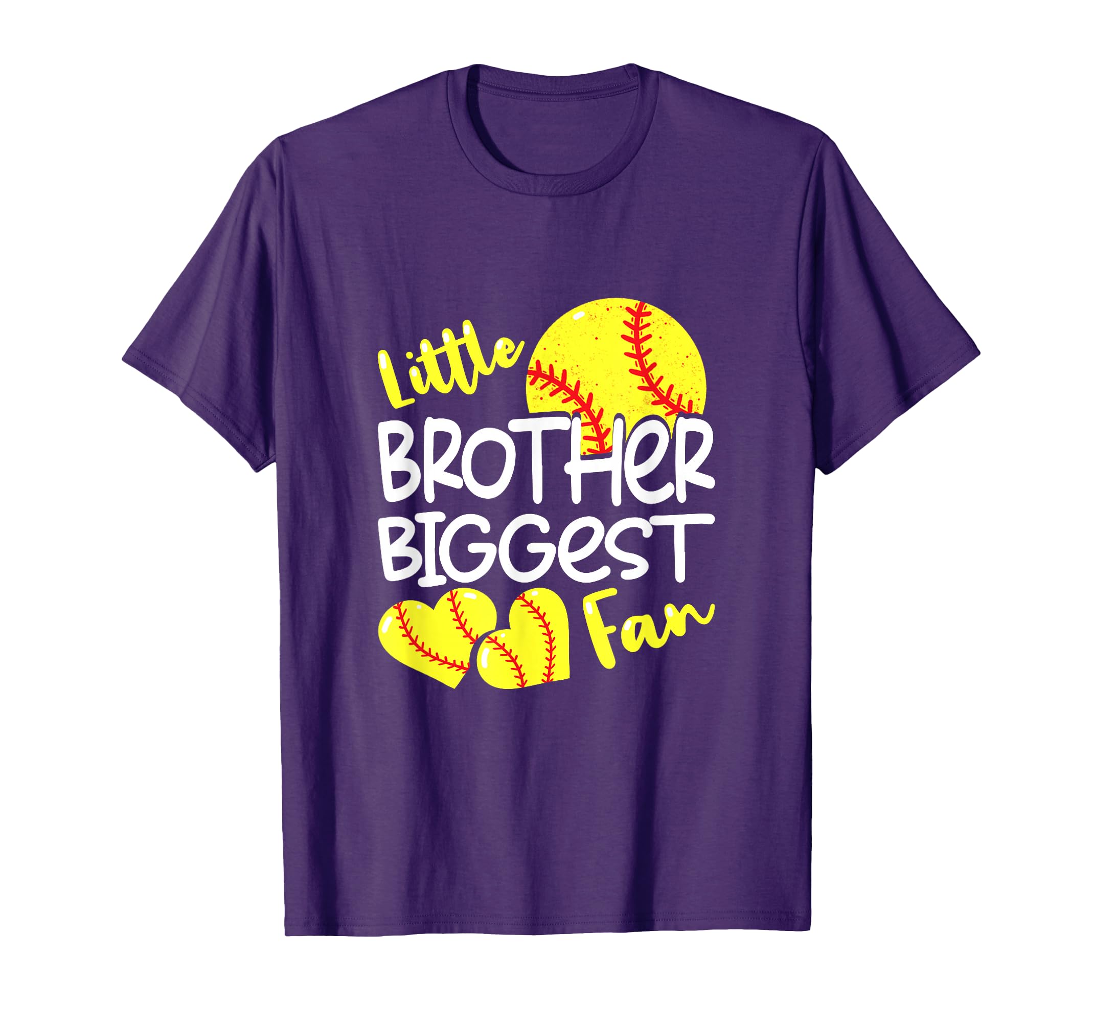 Little Brother Biggest Fan Softball T-Shirt - Unique Graphic Men Women - T-Shirt, Sweatshirt, Hoodie