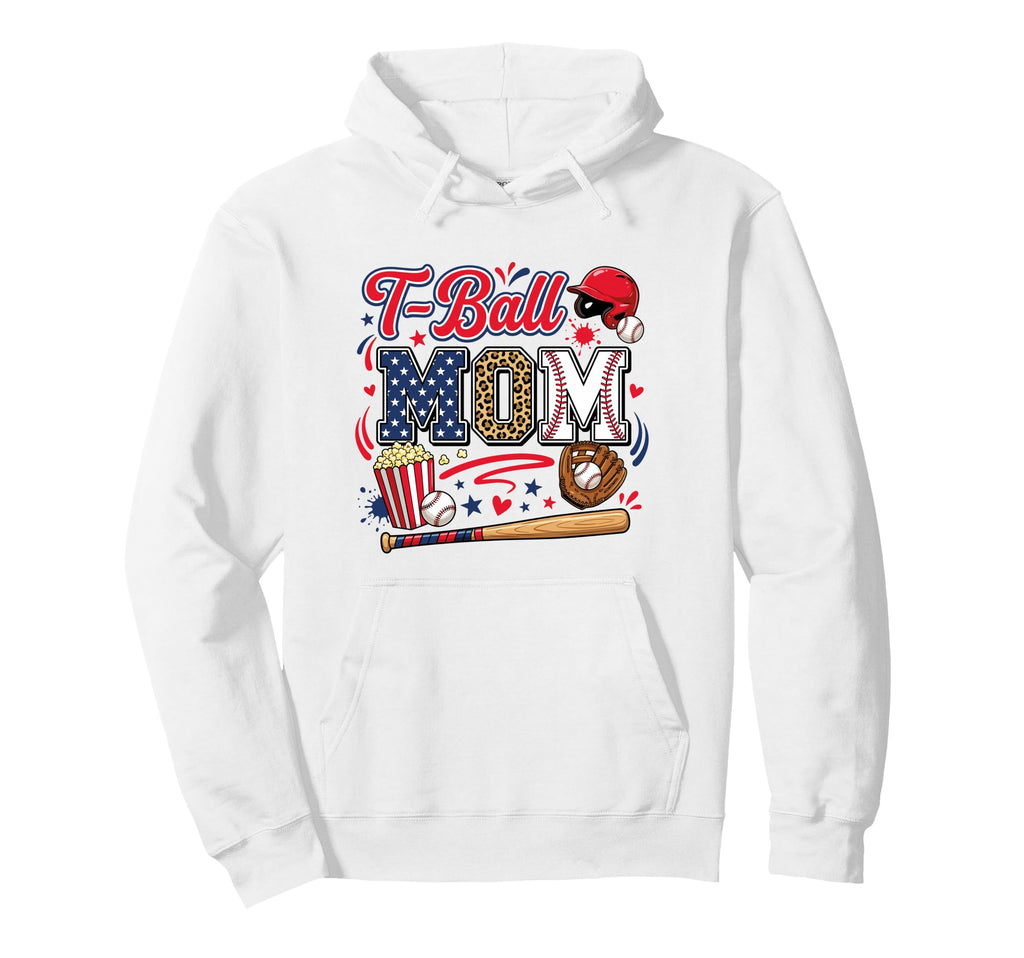 Ball Sport Patriotic T Ball Mom Sports Hoodie - Trendy Graphic for Adults - T-Shirt, Sweatshirt, Hoodie