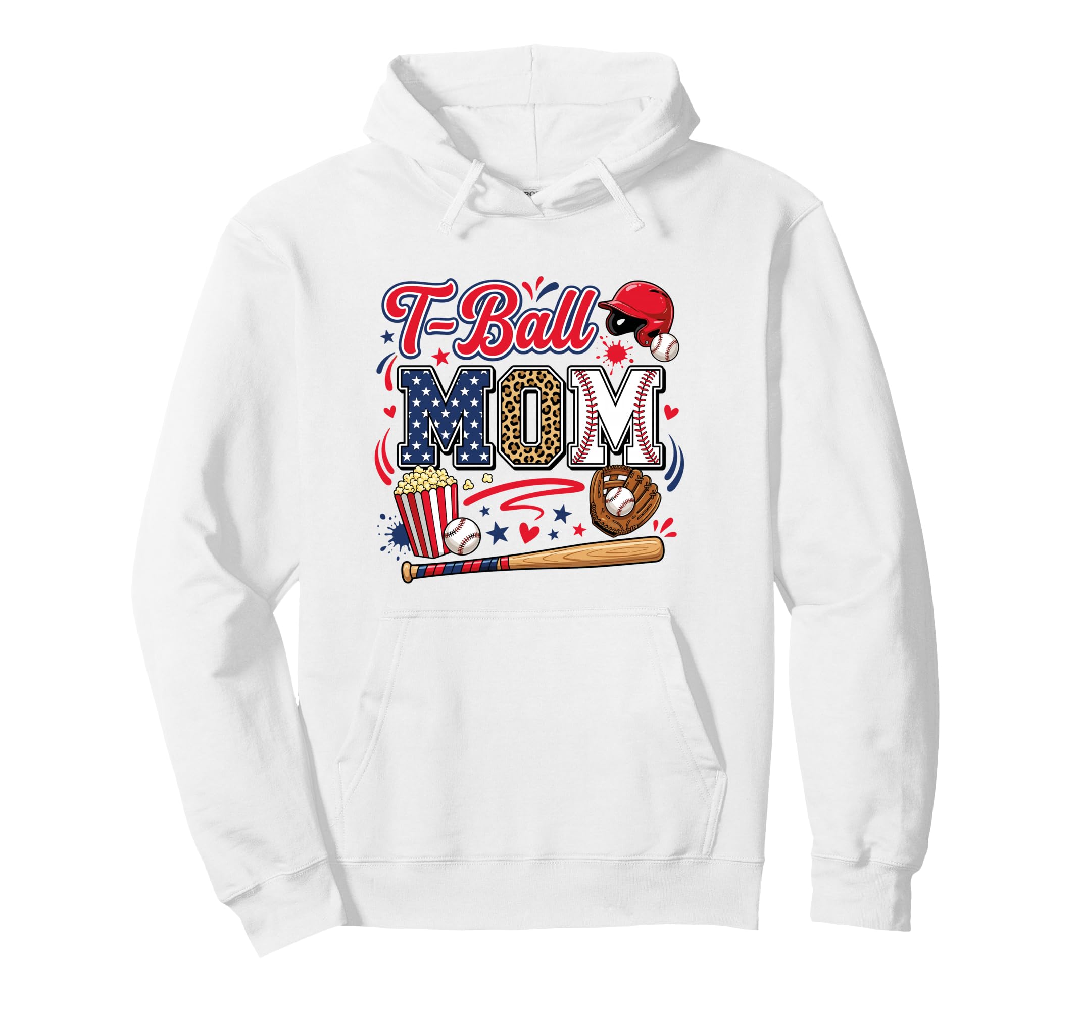 Ball Sport Patriotic T Ball Mom Sports Hoodie - Trendy Graphic for Adults - T-Shirt, Sweatshirt, Hoodie