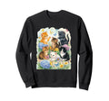 Kitten 90S Cats Boho Floral Cat Sweatshirt - Minimalist Print for Adults - T-Shirt, Sweatshirt, Hoodie