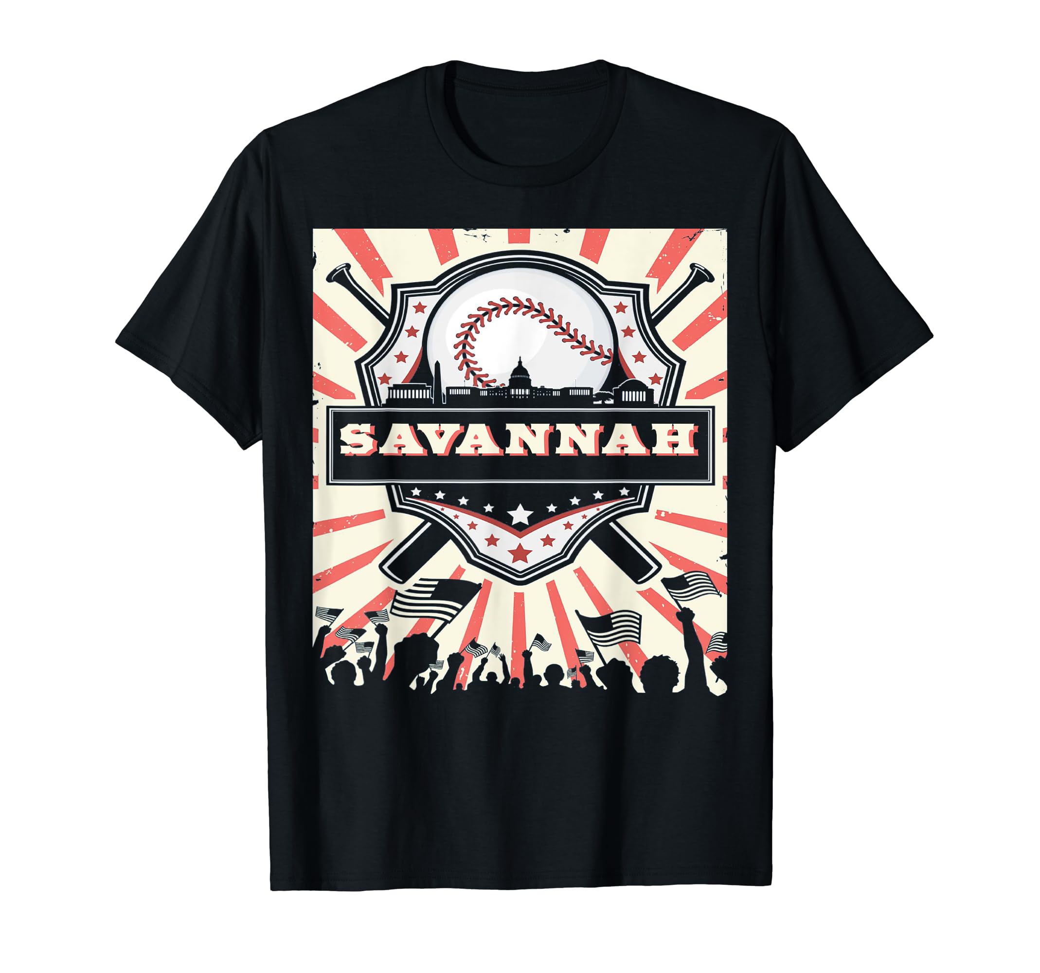 Funny Savannah Mens Baseball Fan T-Shirt - Fun Novelty Design for Adults - T-Shirt, Sweatshirt, Hoodie