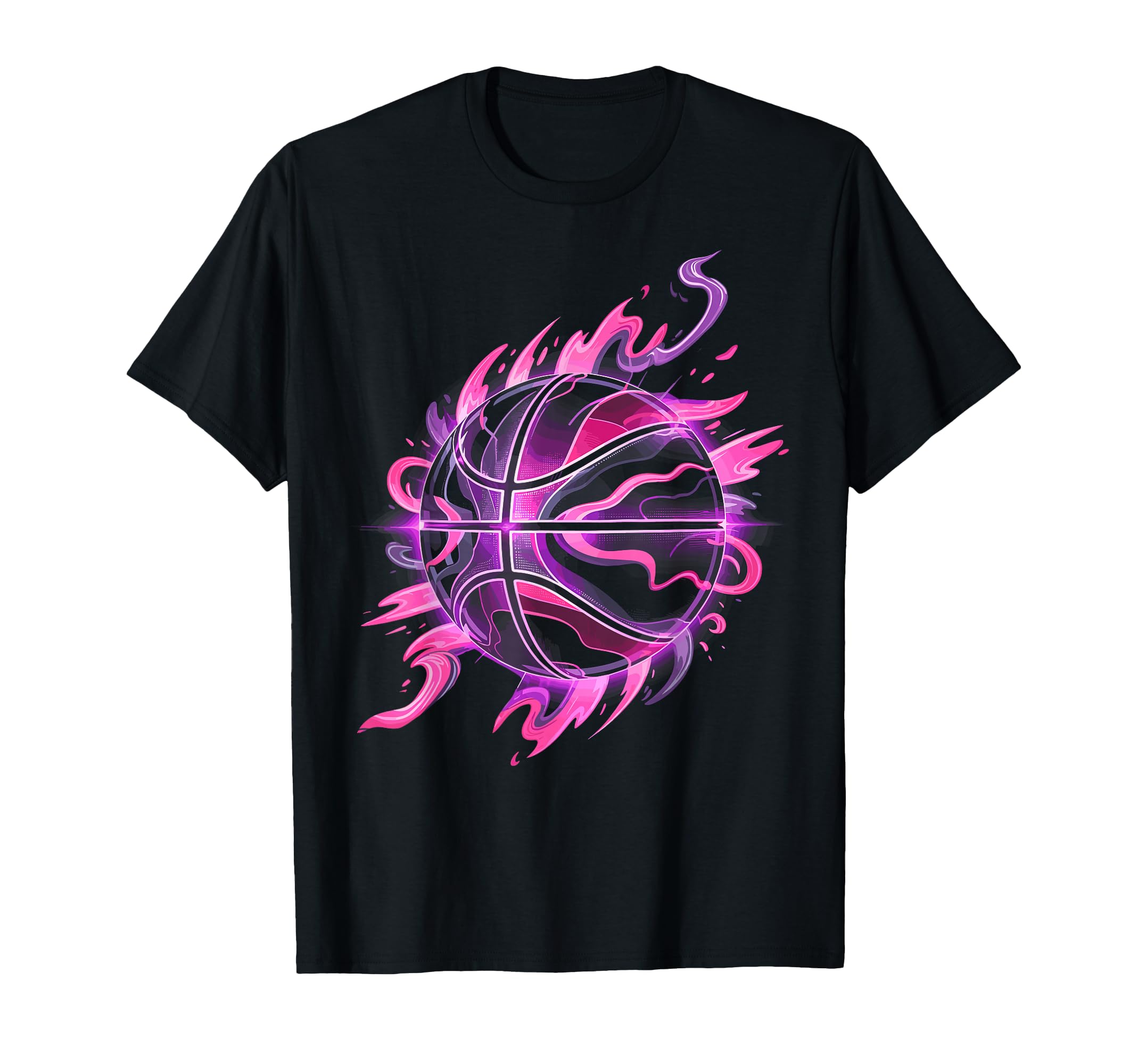 Basketball Ball Fire Basketball T-Shirt - Casual Everyday Wear for Adults - T-Shirt, Sweatshirt, Hoodie