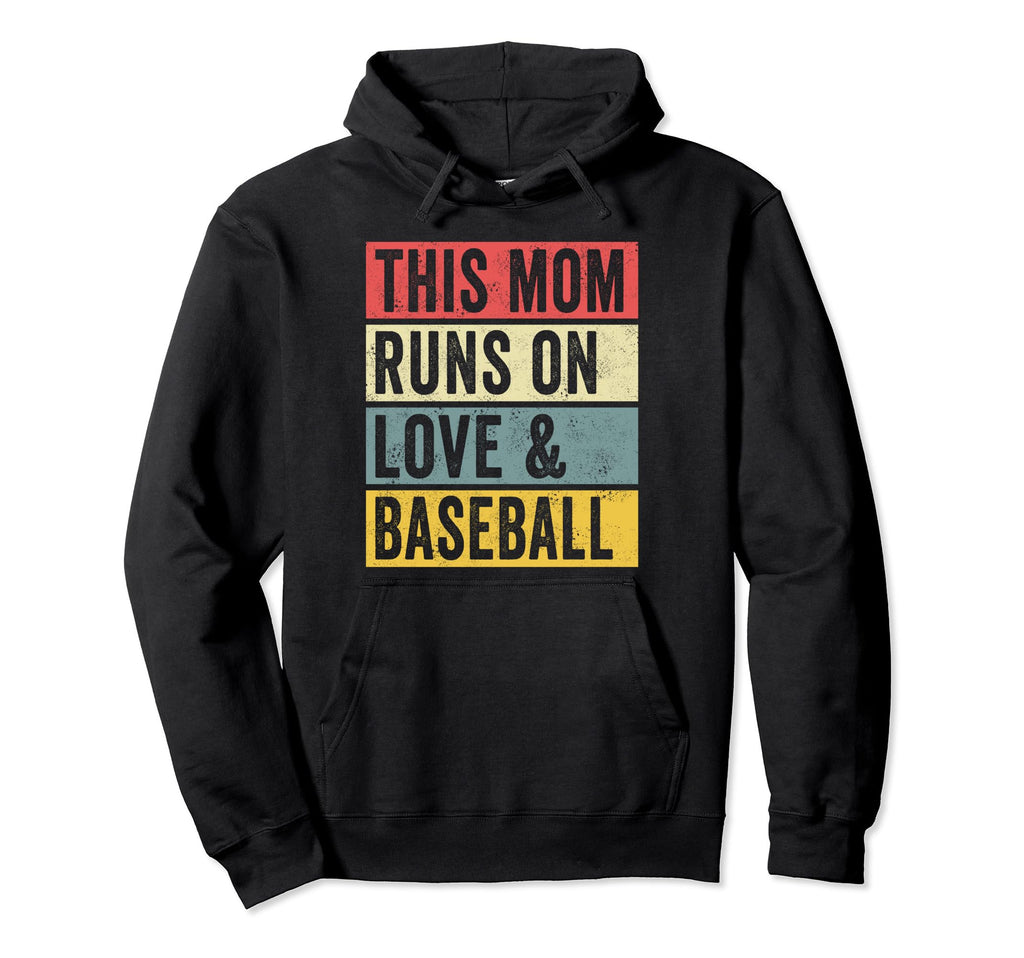 This Mom Runs Love And Baseball Player Hoodie - Minimalist Print Men Women - T-Shirt, Sweatshirt, Hoodie