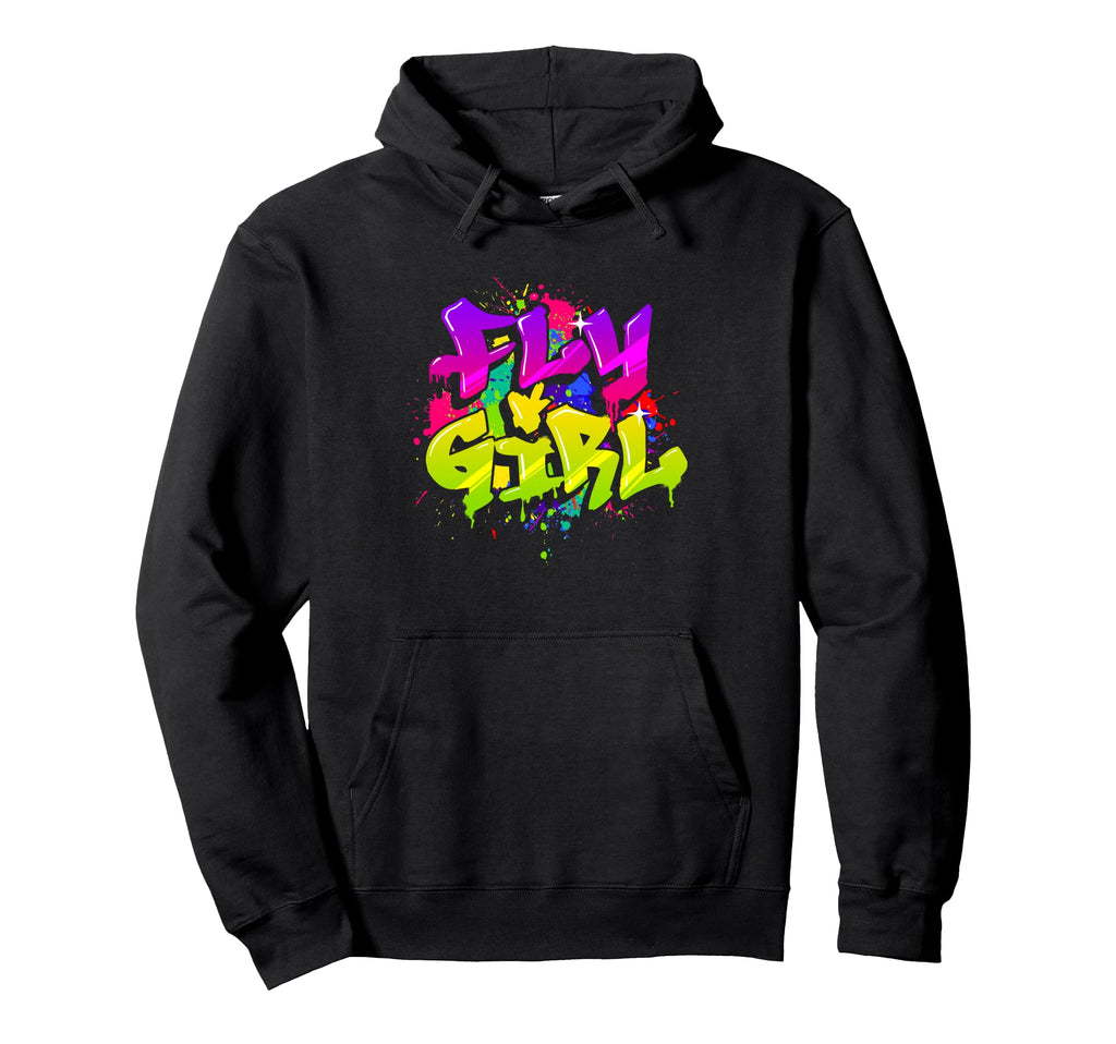 Fly 80S 90S Old School Hip Hop Dance Hoodie - Fun Novelty Design for Adults - T-Shirt, Sweatshirt, Hoodie