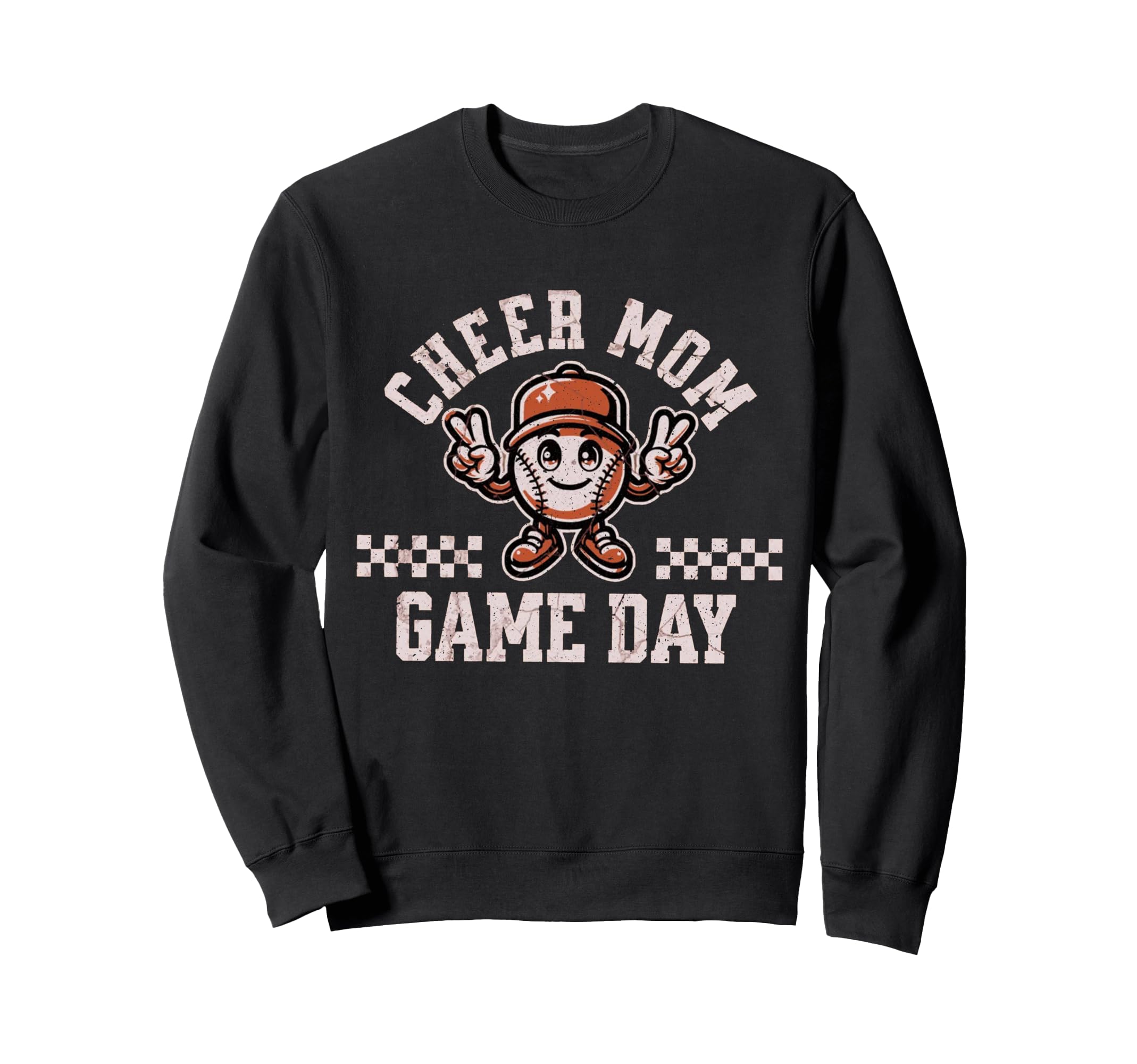 Checkered Cheer Mom Game Day Sweatshirt - Fun Novelty Design for Adults - T-Shirt, Sweatshirt, Hoodie