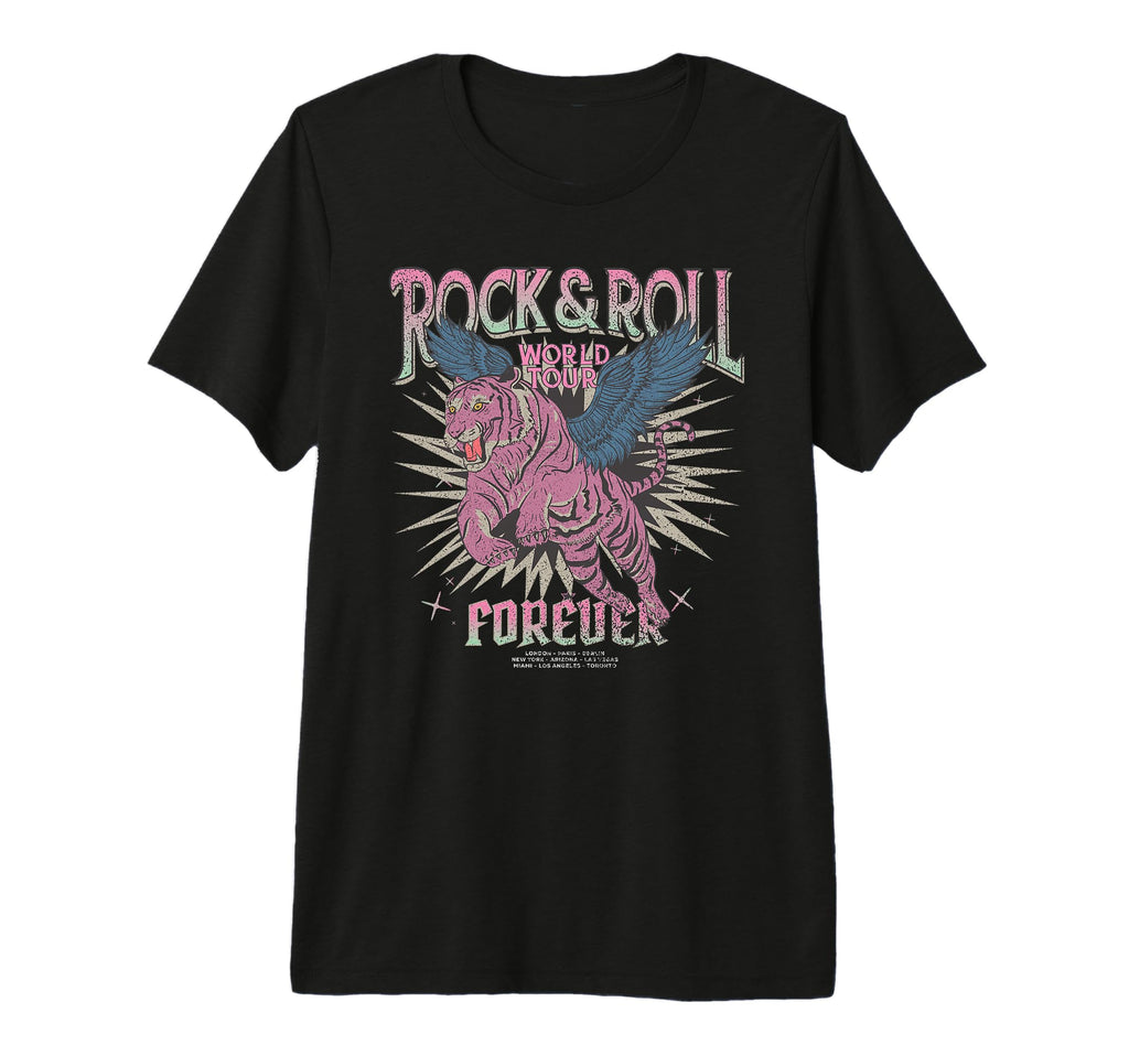 Rock N Roll Tiger Band Tri Blend T-Shirt - Graphic Print Unisex - T-Shirt, Sweatshirt, Hoodie