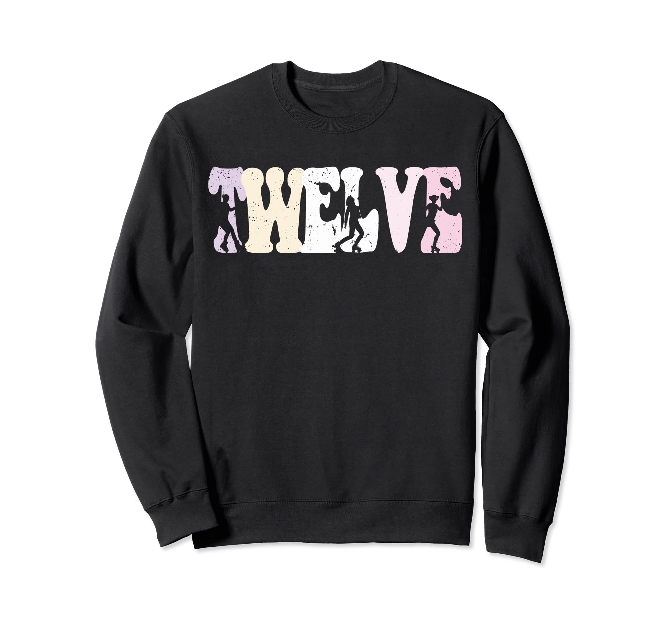 12 Year Old Roller Skating Birthday Sweatshirt - Graphic Print for Adults - T-Shirt, Sweatshirt, Hoodie