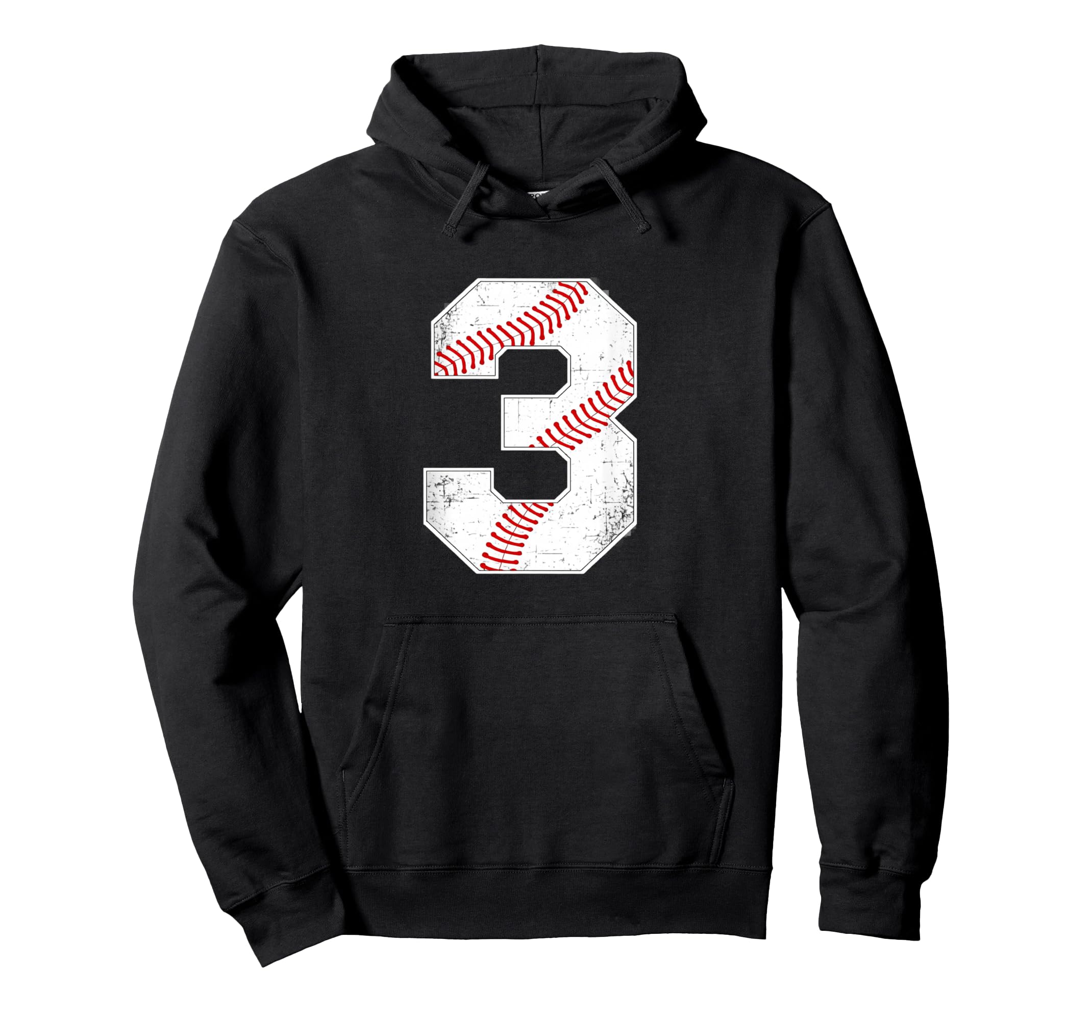 Baseball Fan Number 3 Sports Jersey Hoodie - Custom Art Print Men Women - T-Shirt, Sweatshirt, Hoodie