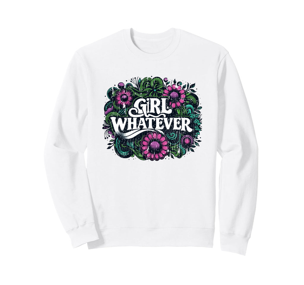 Whatever Hippie 60S 70S Daisy Floral Sweatshirt - Unique Graphic Men Women - T-Shirt, Sweatshirt, Hoodie