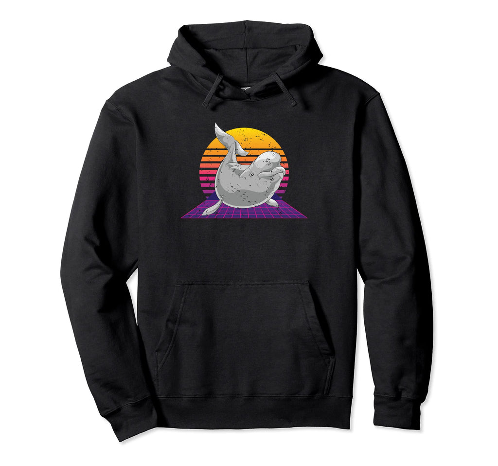 Beluga Whale Lover Vaporwave Aesthetic Hoodie - Minimalist Print Men Women - T-Shirt, Sweatshirt, Hoodie