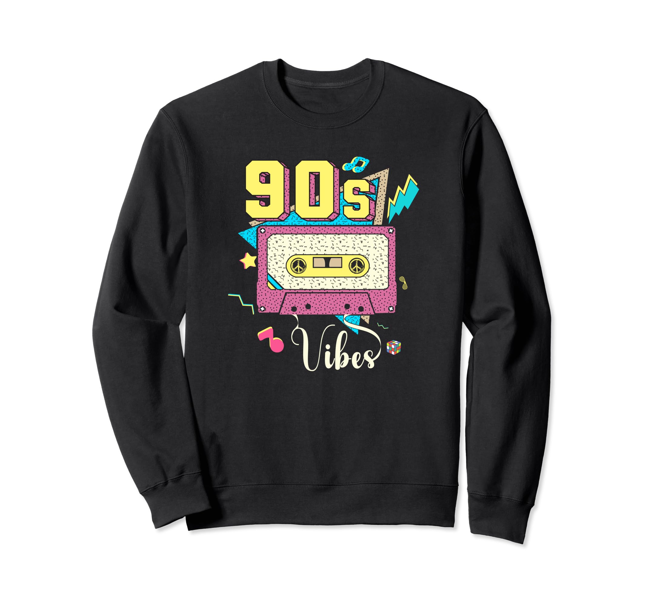 90S Vibes Groovy 90S Party Cassette Sweatshirt - Custom Art Print Unisex - T-Shirt, Sweatshirt, Hoodie