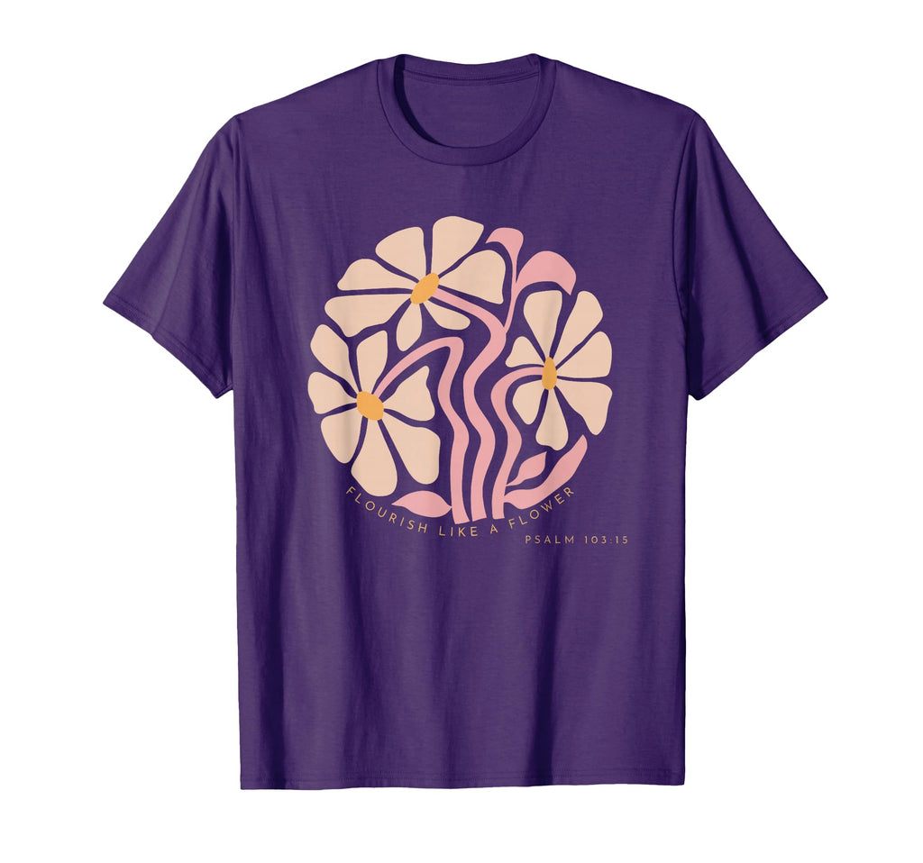 Flourish Like Flower Boho Christian T-Shirt - Minimalist Print Men Women - T-Shirt, Sweatshirt, Hoodie