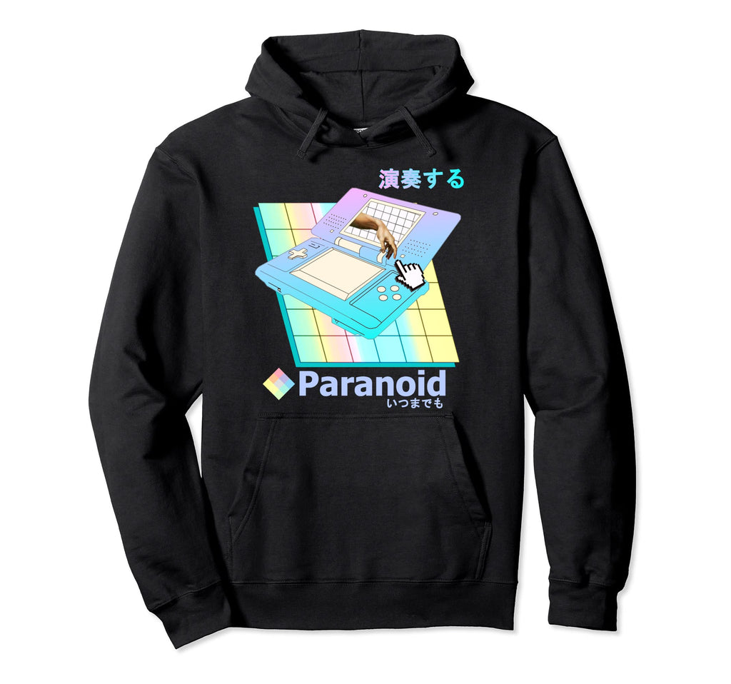 Paranoid Vaporwave Aesthetic Play Hoodie - Trendy Graphic Men Women - T-Shirt, Sweatshirt, Hoodie