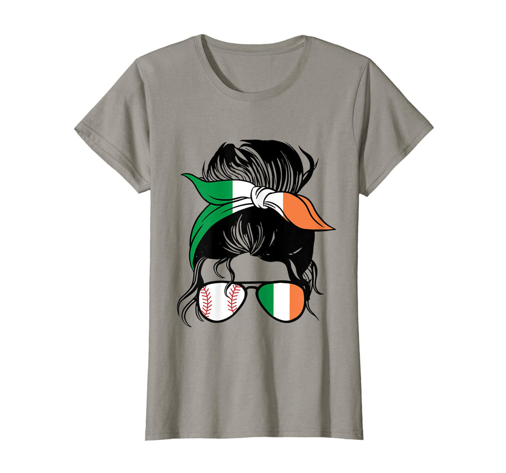 Ireland Baseball Mom Messy Bun Irish T-Shirt - Graphic Print Men Women - T-Shirt, Sweatshirt, Hoodie