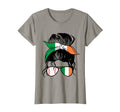 Ireland Baseball Mom Messy Bun Irish T-Shirt - Graphic Print Men Women - T-Shirt, Sweatshirt, Hoodie