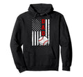 Dad Us Flag Baseball Dad Baseball Player Hoodie - Aesthetic Graphic Unisex - T-Shirt, Sweatshirt, Hoodie