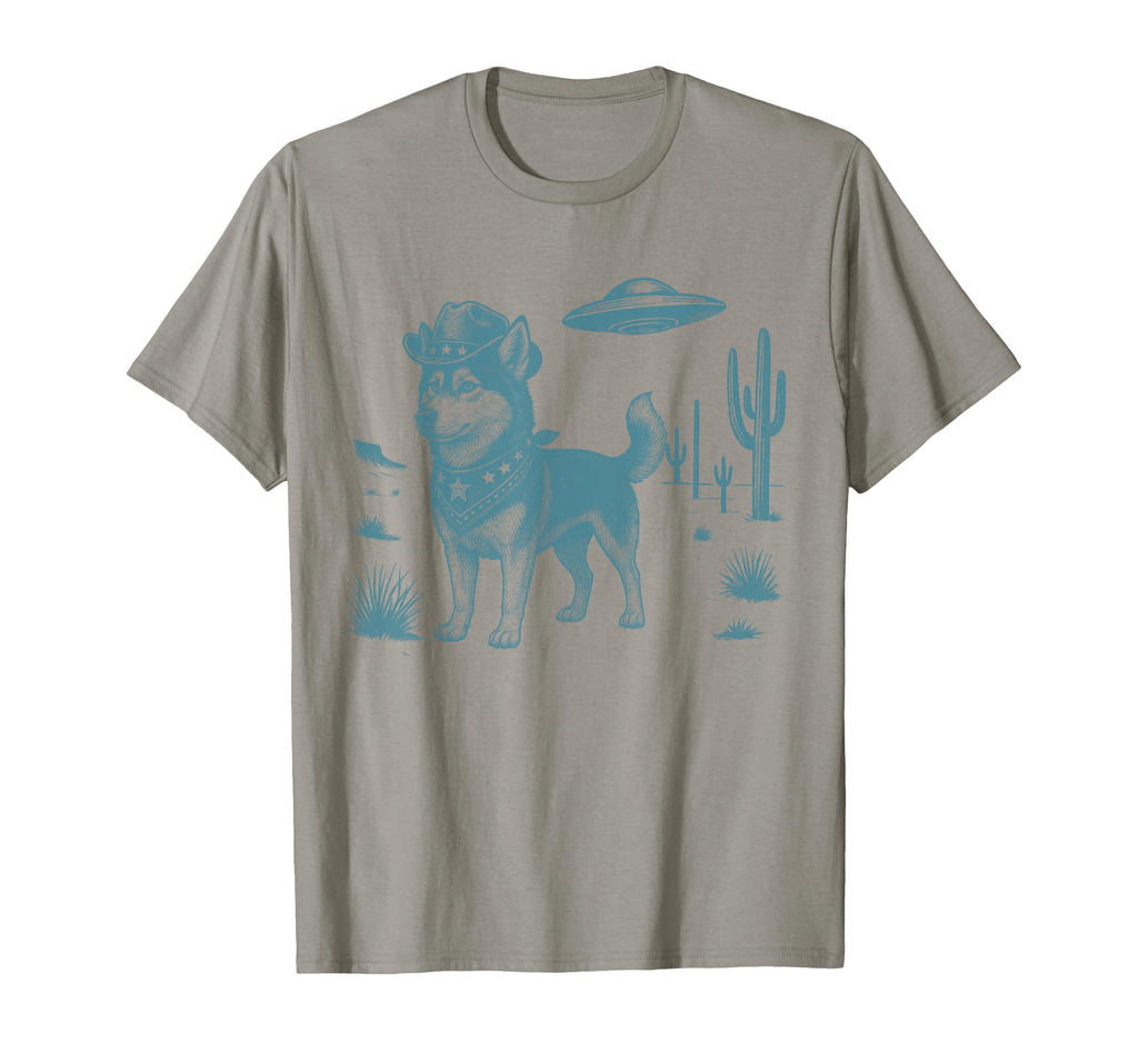 Siberian Husky Cowboy Ufo Western Country T-Shirt - Novelty Apparel Unisex - T-Shirt, Sweatshirt, Hoodie