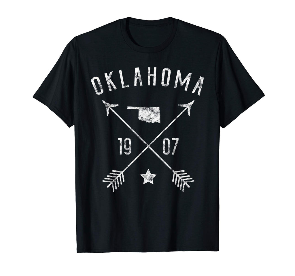 Oklahoma Home State Outline Distressed T-Shirt - Unique Graphic Men Women - T-Shirt, Sweatshirt, Hoodie