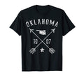 Oklahoma Home State Outline Distressed T-Shirt - Unique Graphic Men Women - T-Shirt, Sweatshirt, Hoodie