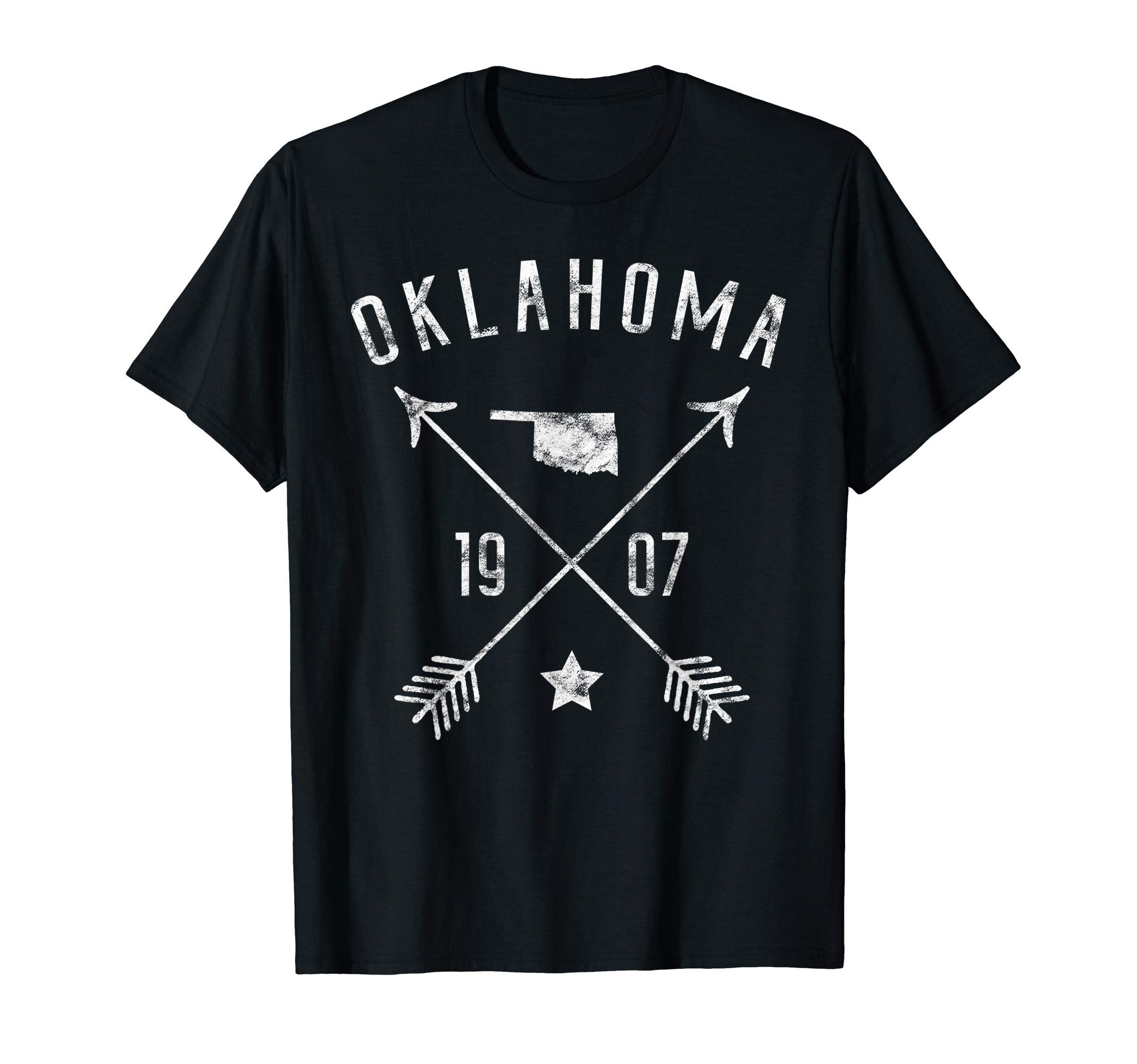 Oklahoma Home State Outline Distressed T-Shirt - Unique Graphic Men Women - T-Shirt, Sweatshirt, Hoodie