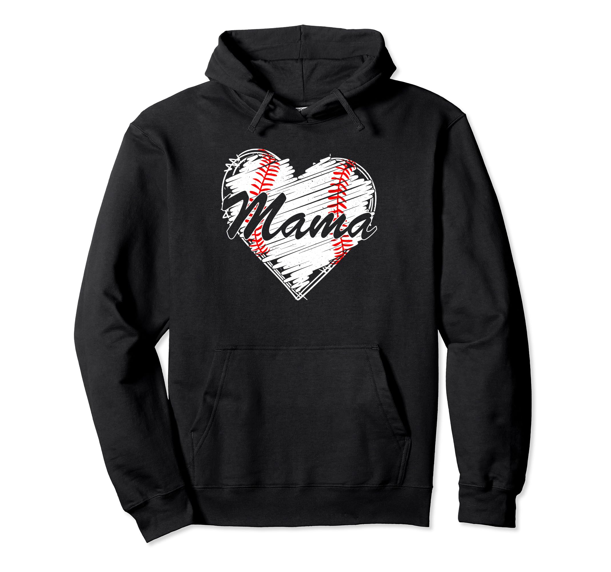 Baseball Mama Heart Mothers Day Funny Hoodie - Aesthetic Graphic Men Women - T-Shirt, Sweatshirt, Hoodie