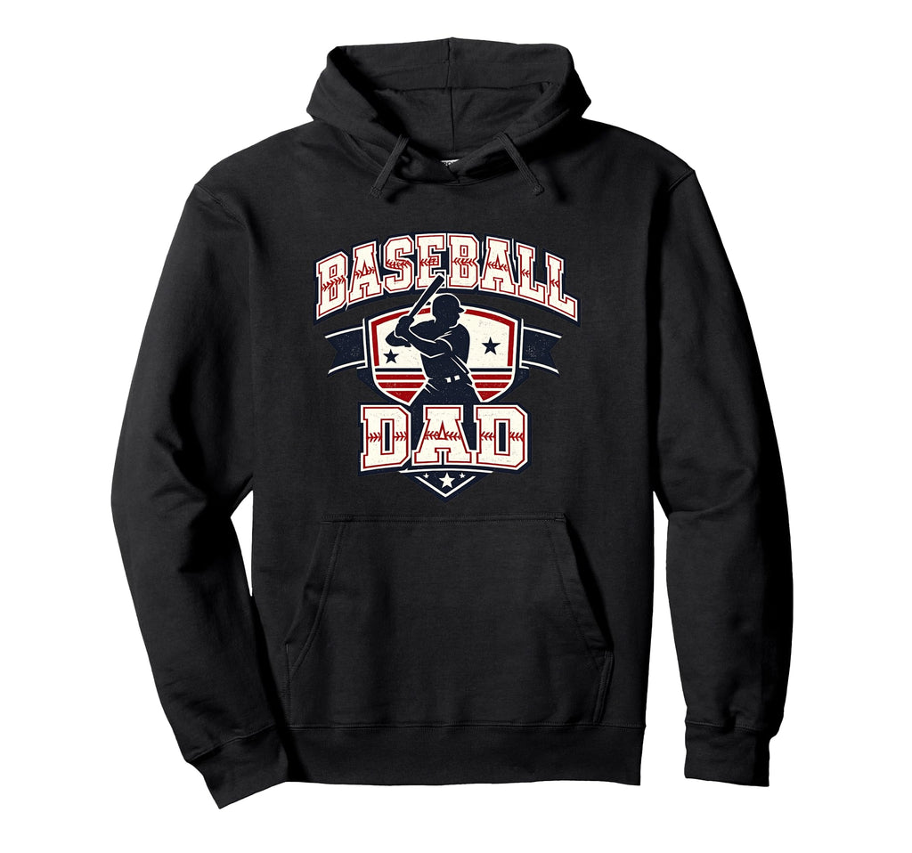 Baseball Dad Lettering Sports Baseball Hoodie - Minimalist Print Unisex - T-Shirt, Sweatshirt, Hoodie