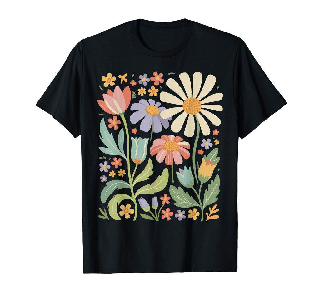 Wildflowers Flowers Pattern Summer T-Shirt - Trendy Graphic for Adults - T-Shirt, Sweatshirt, Hoodie
