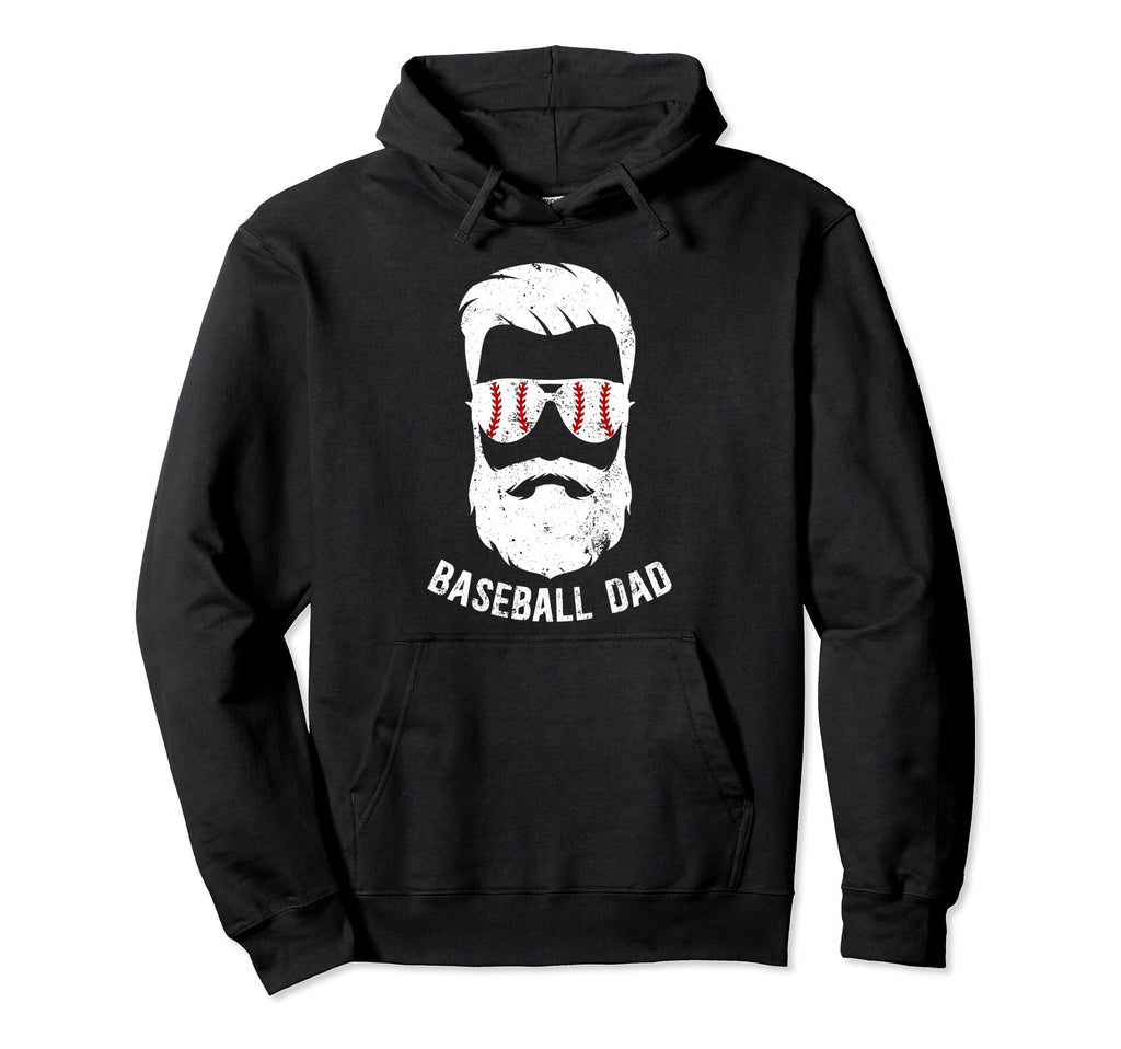Baseball Dad Beard Dad Baseball Player Hoodie - Novelty Apparel Unisex - T-Shirt, Sweatshirt, Hoodie