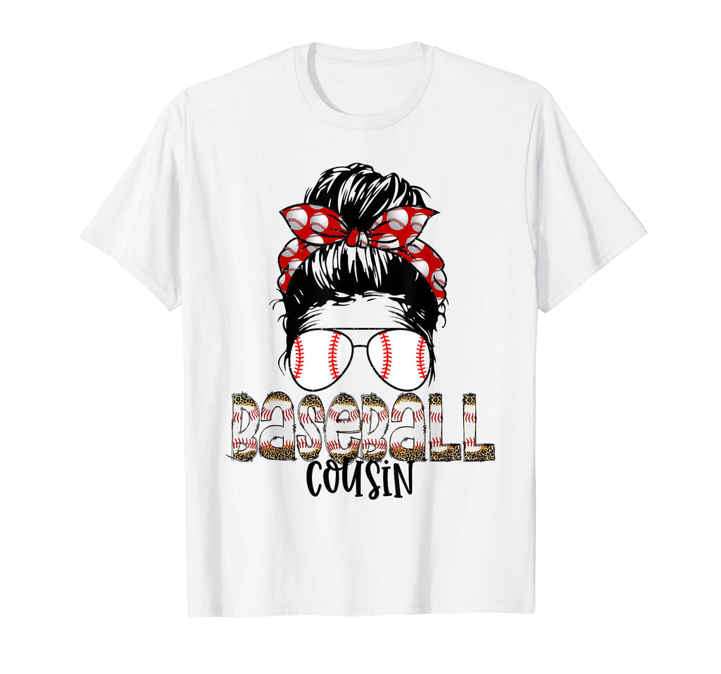 Baseball Cousin Messy Bun Sunglasses T-Shirt - Custom Art Print Unisex - T-Shirt, Sweatshirt, Hoodie