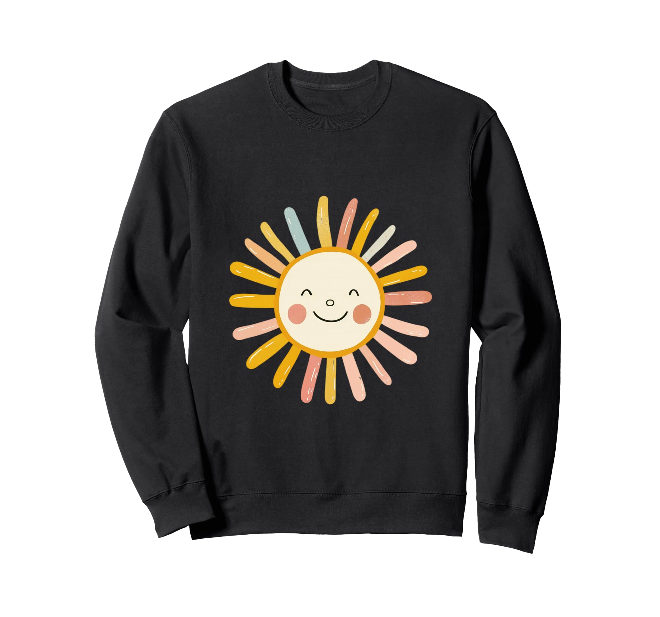 Sun 70S Rainbow Art Boho Boho Sun Sweatshirt - Fun Novelty Design Men Women - T-Shirt, Sweatshirt, Hoodie