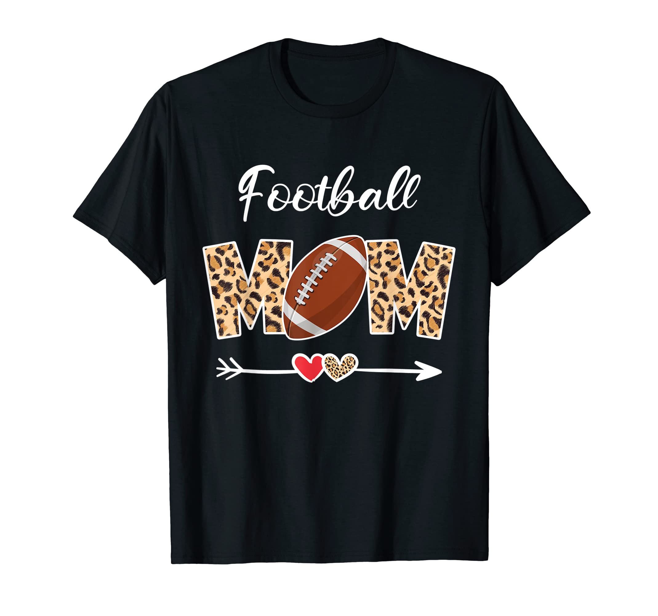 Football Mom Leopard Funny Ball T-Shirt - Fun Novelty Design for Adults - T-Shirt, Sweatshirt, Hoodie