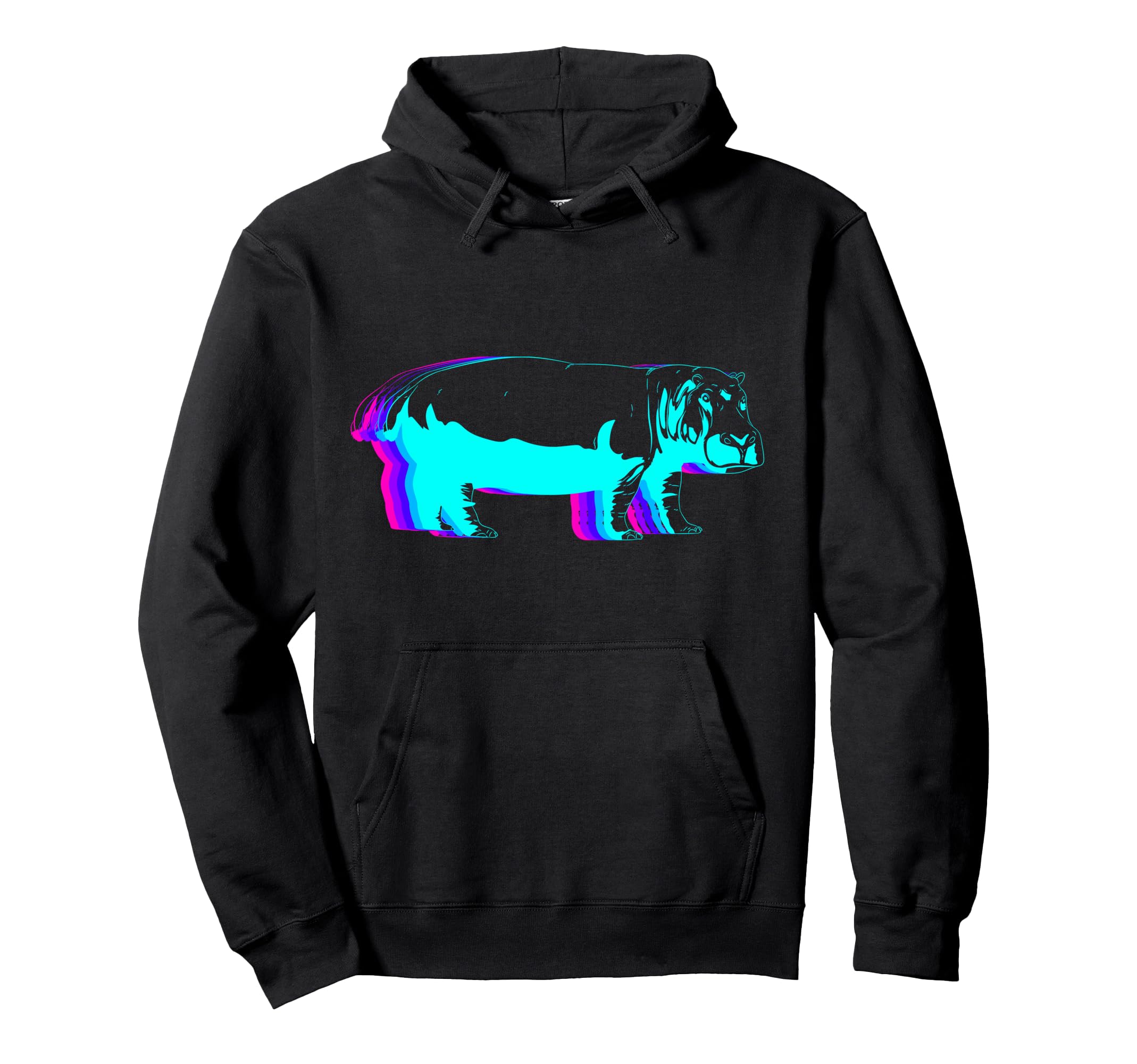 Hippo Hippopotamus Vaporwave Hoodie - Streetwear Style Men Women - T-Shirt, Sweatshirt, Hoodie