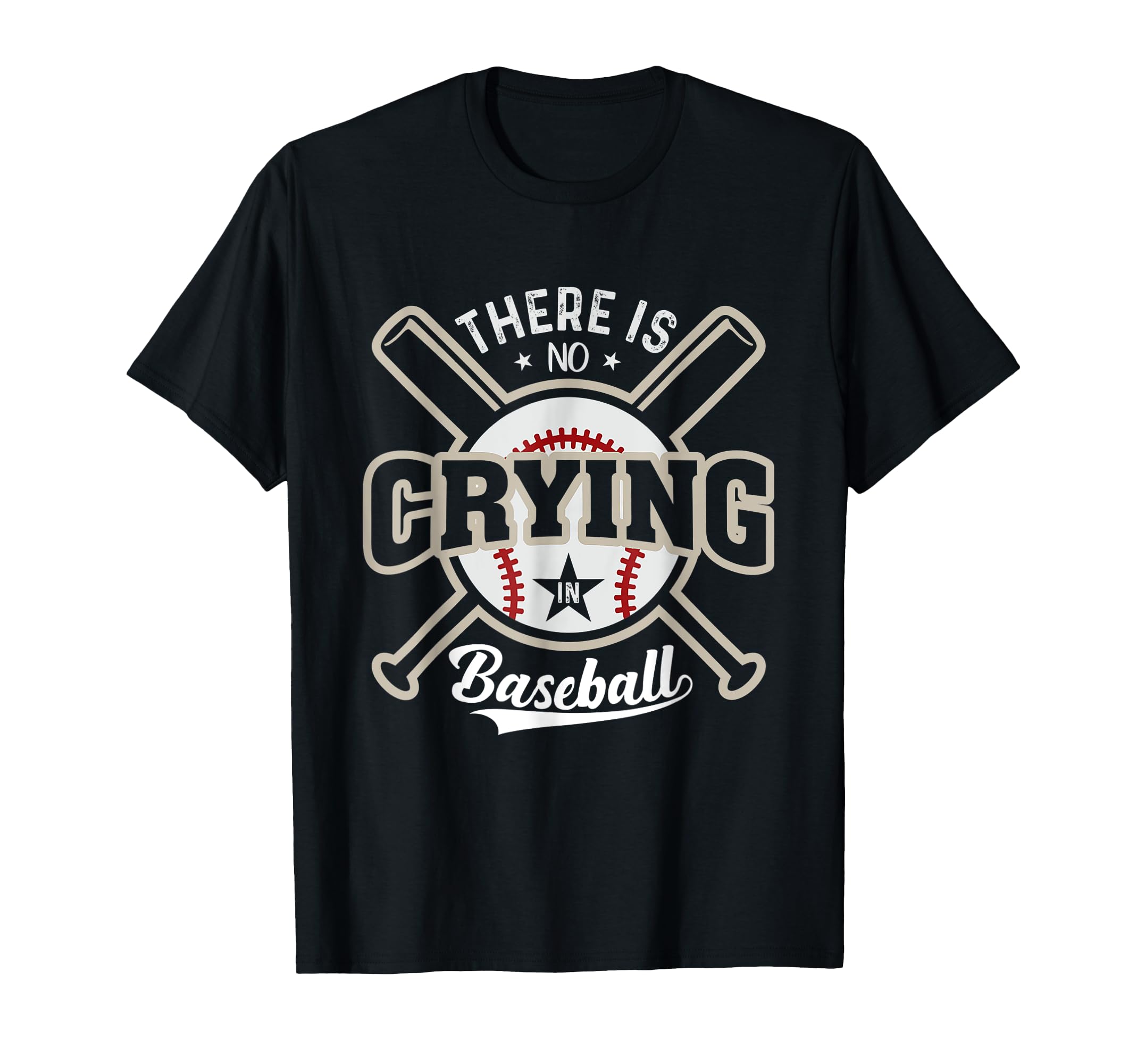 There Is No Crying Baseball Funny T-Shirt - Minimalist Print Men Women - T-Shirt, Sweatshirt, Hoodie