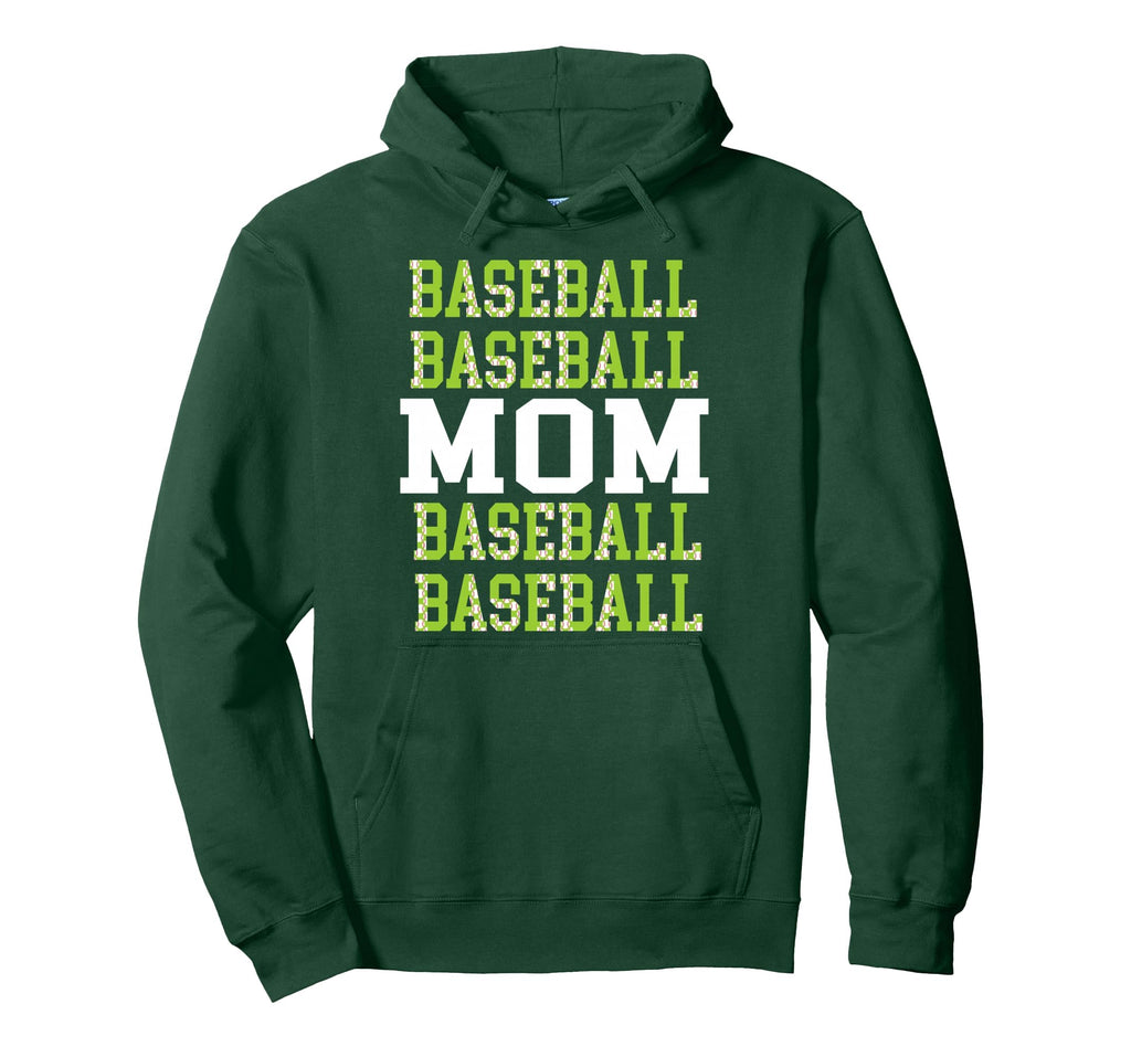 Baseball Mama Repeated Lime Green Hoodie - Minimalist Print Men Women - T-Shirt, Sweatshirt, Hoodie