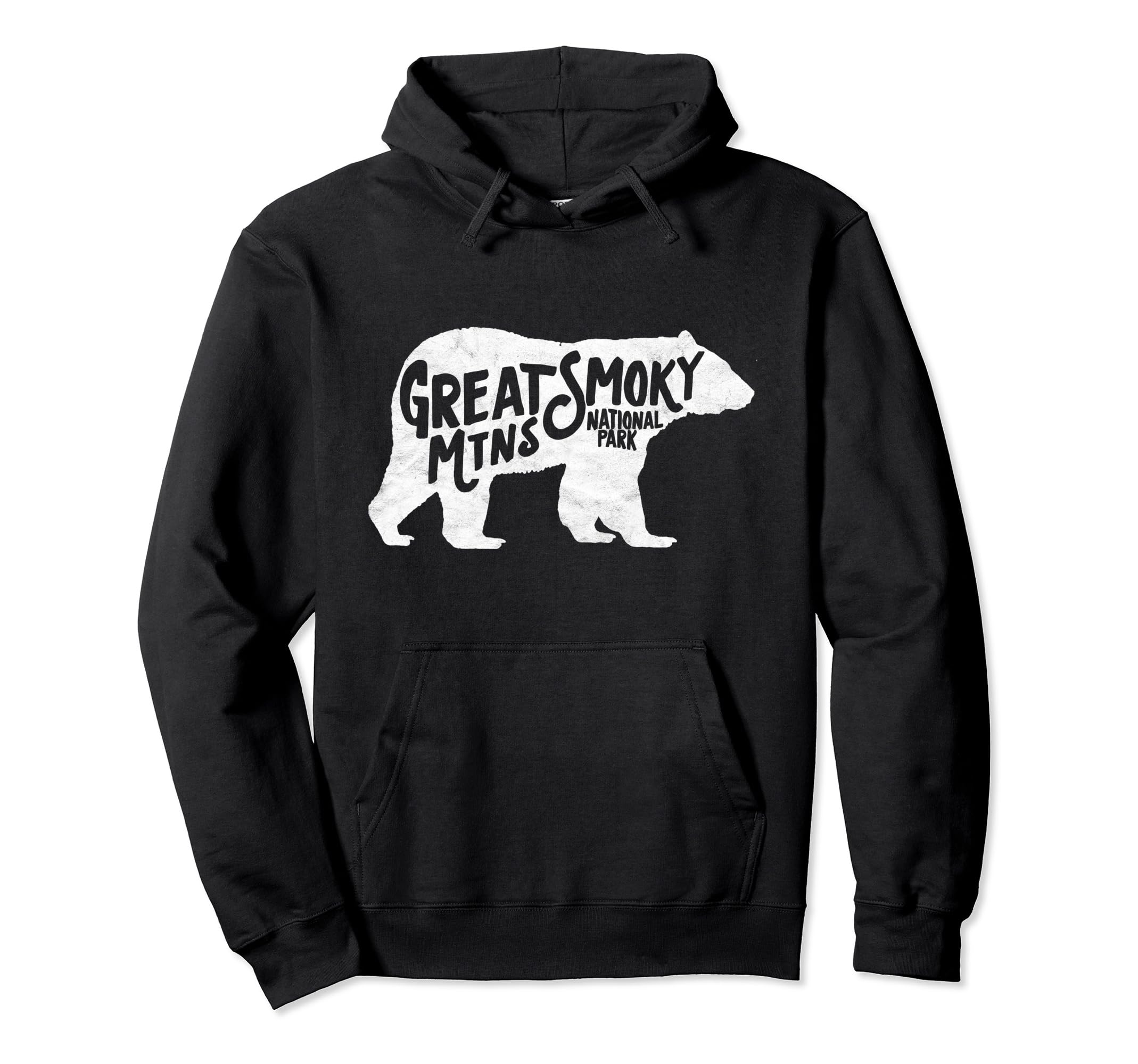 Smoky Mountains Black Bear Typography Hoodie - Unique Graphic Unisex - T-Shirt, Sweatshirt, Hoodie