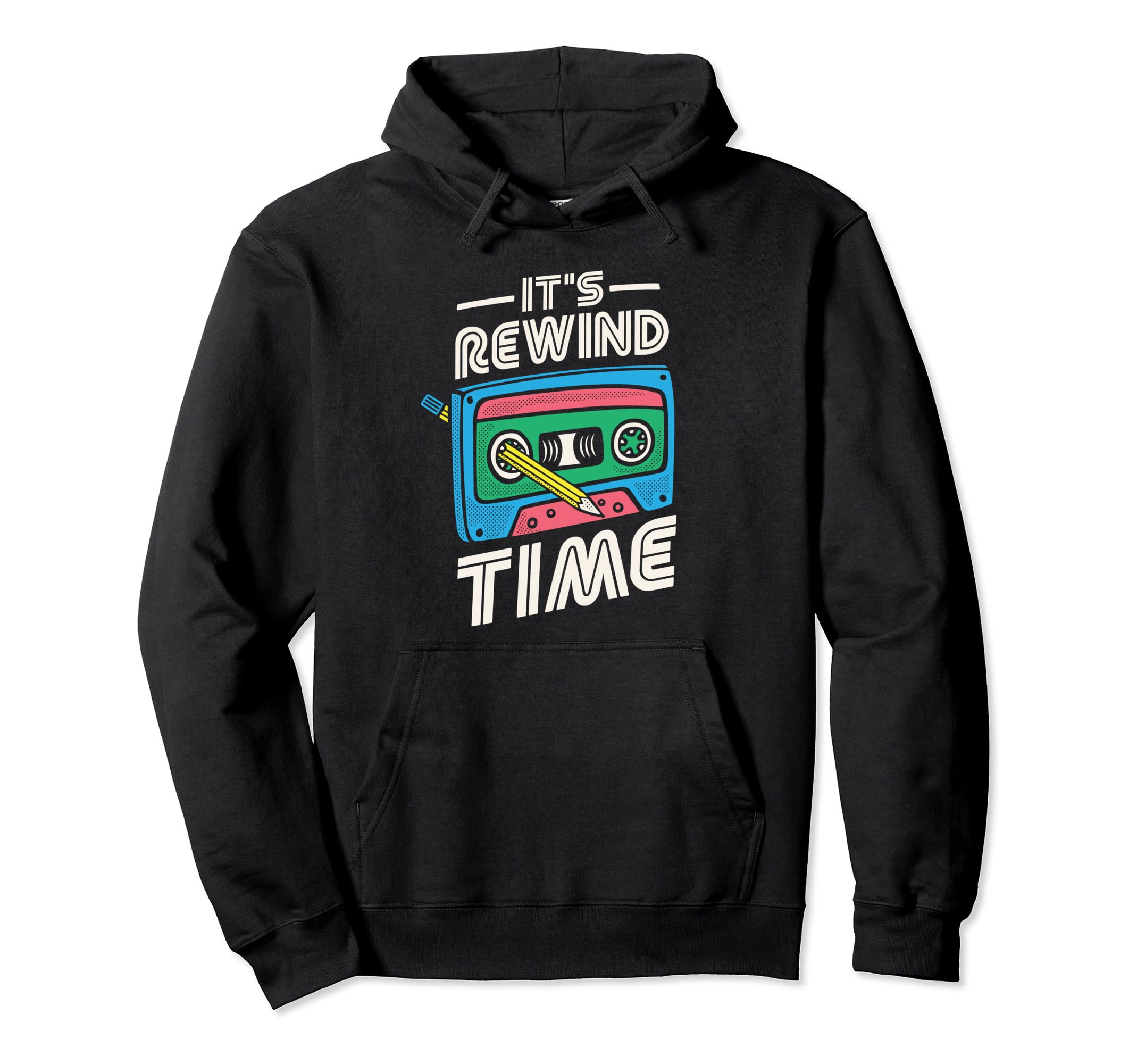 Its Rewind Time 80S Music Lover Mixtape Hoodie - Aesthetic Graphic Unisex - T-Shirt, Sweatshirt, Hoodie