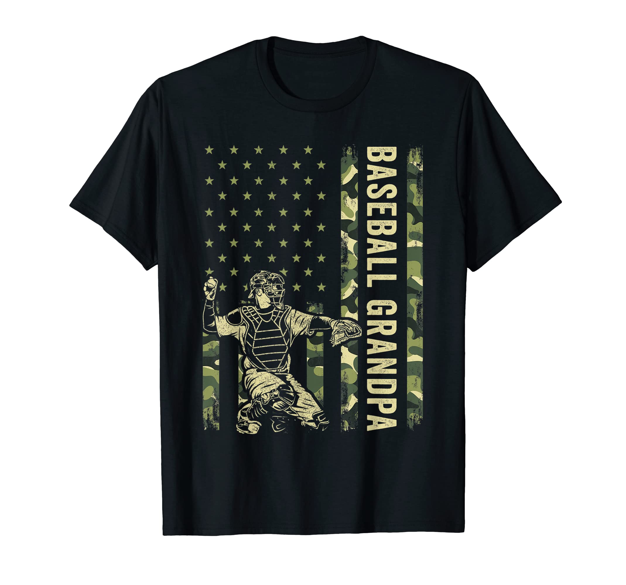 Catcher Baseball Camo Usa Flag T-Shirt - Aesthetic Graphic for Adults - T-Shirt, Sweatshirt, Hoodie