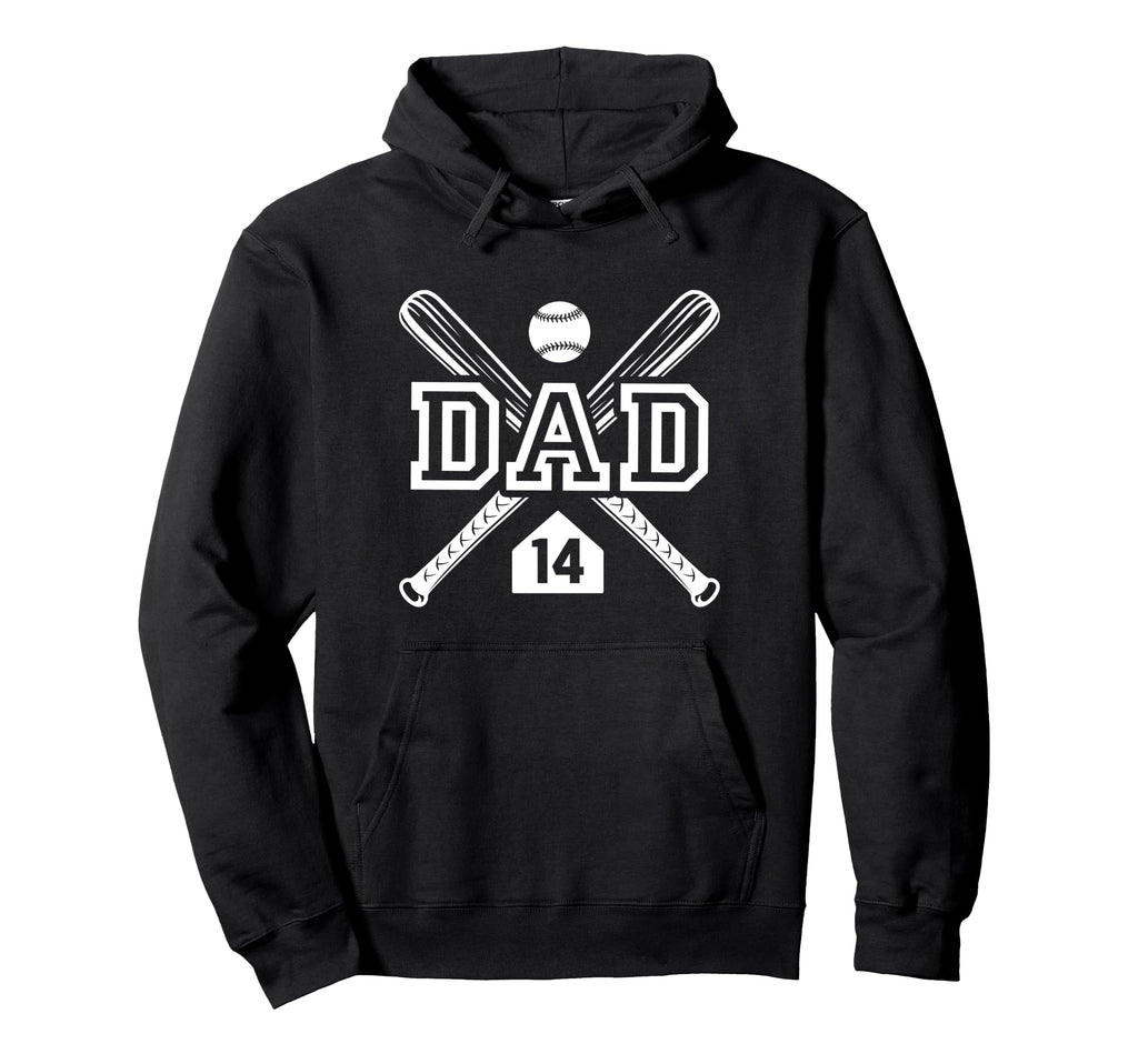 Baseball Dad Softball Dad 14 Jersey Hoodie - Custom Art Print Unisex - T-Shirt, Sweatshirt, Hoodie