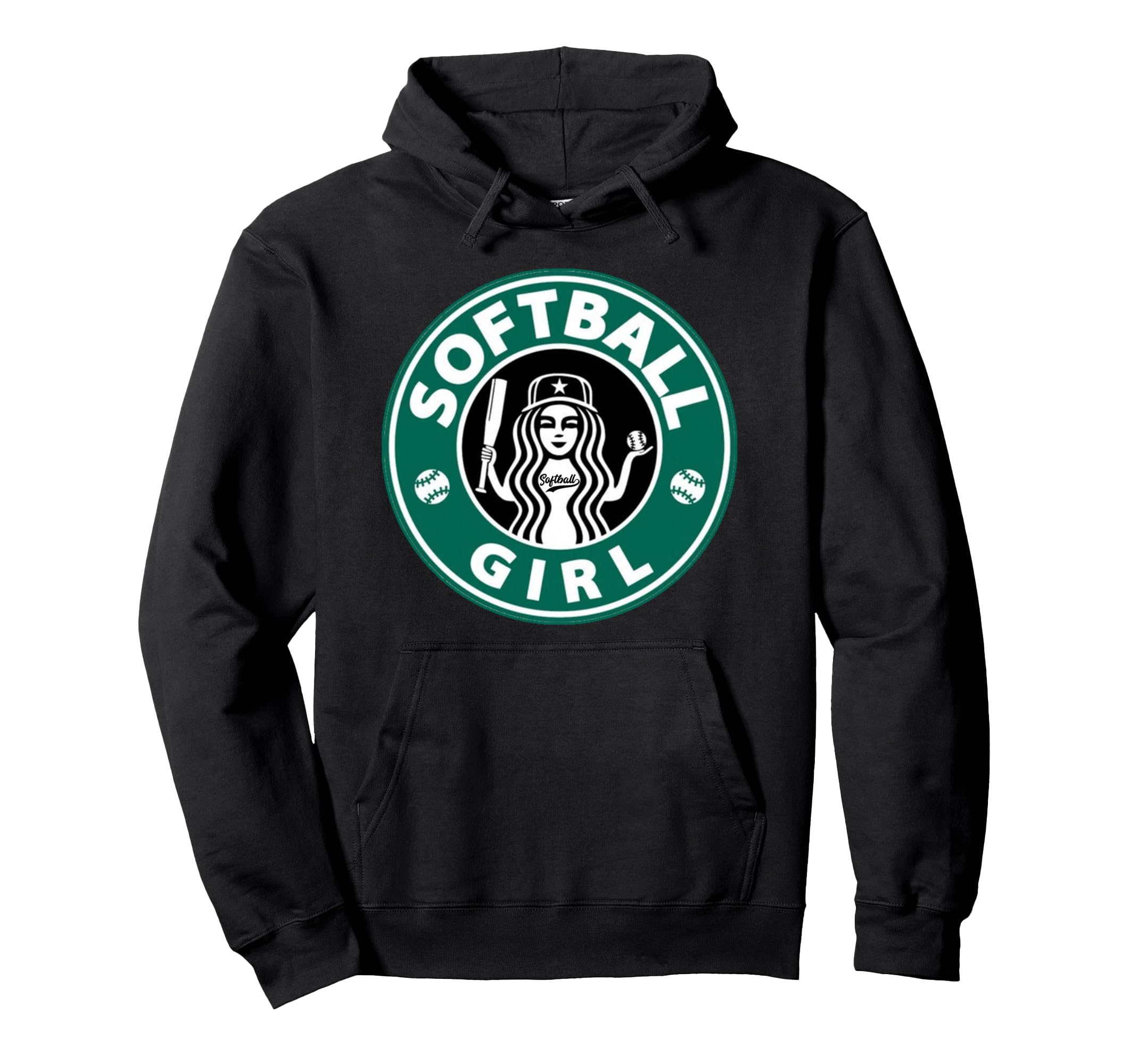 Softball Logo Teen Players Or Mom Hoodie - Novelty Apparel for Adults - T-Shirt, Sweatshirt, Hoodie