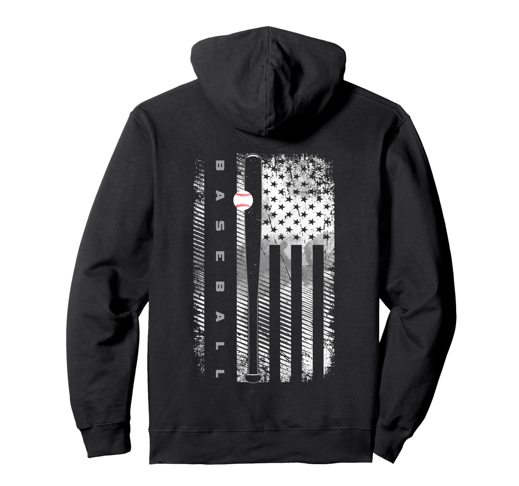 American Flag Baseball Baseball Hoodie - Custom Art Print Men Women - T-Shirt, Sweatshirt, Hoodie