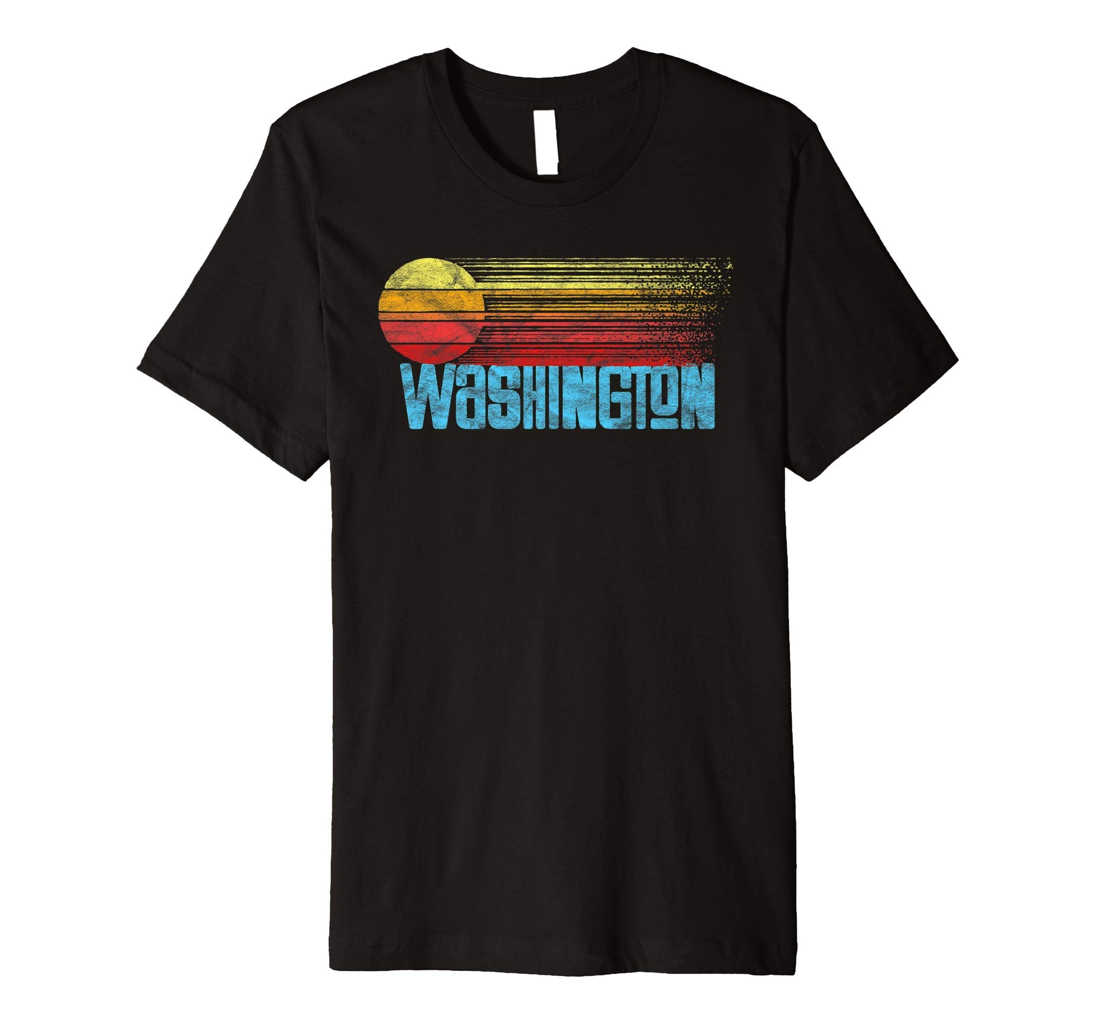 Washington Distressed Sun T-Shirt - Fun Novelty Design Unisex - T-Shirt, Sweatshirt, Hoodie